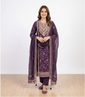 PLUM PURPLE PARTY WEAR KURTI SET