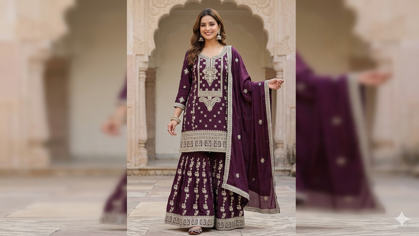 DEEP WINE JEWEL SHARARA