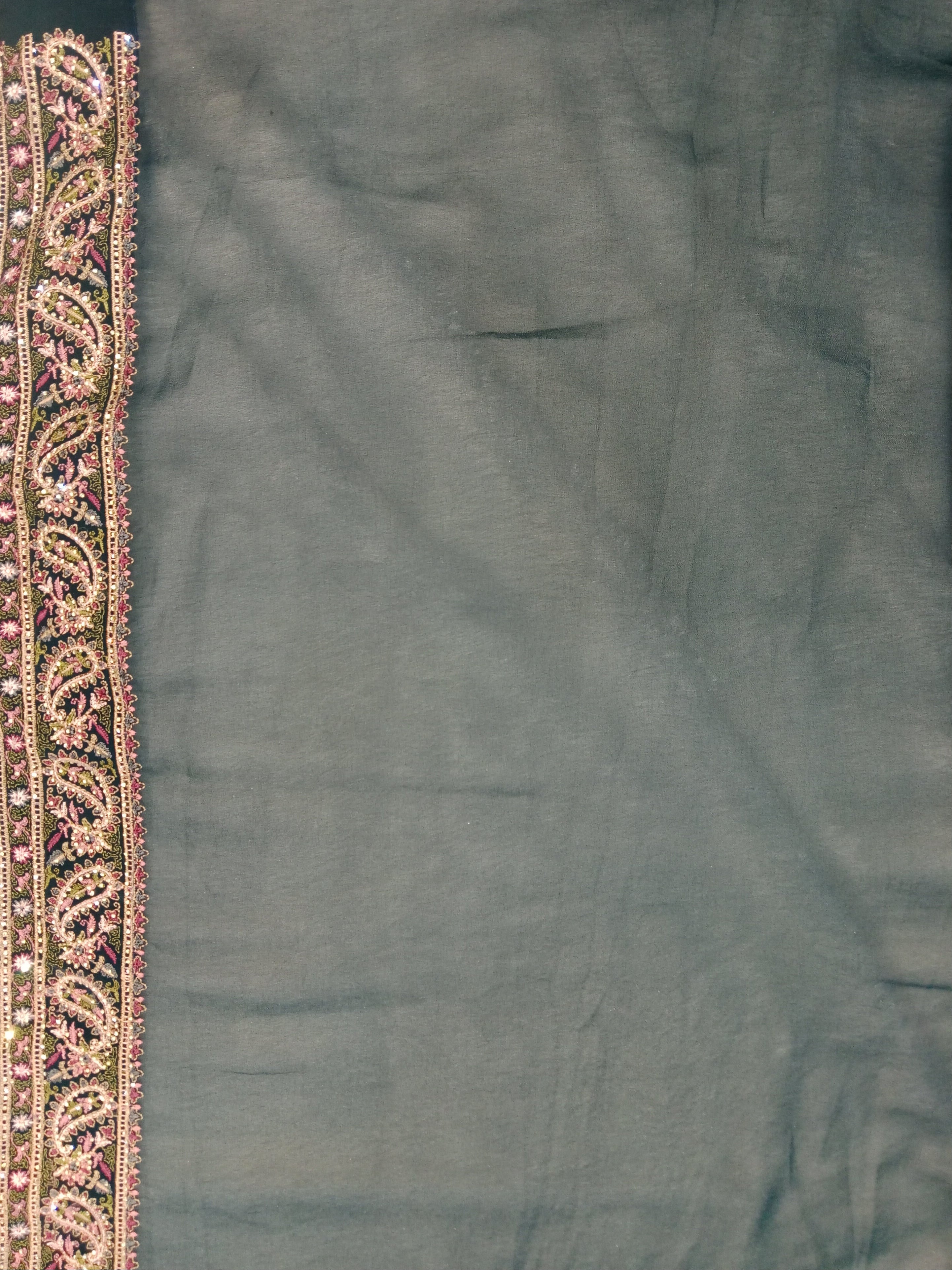 CHARCOAL PAISLEY SAREE