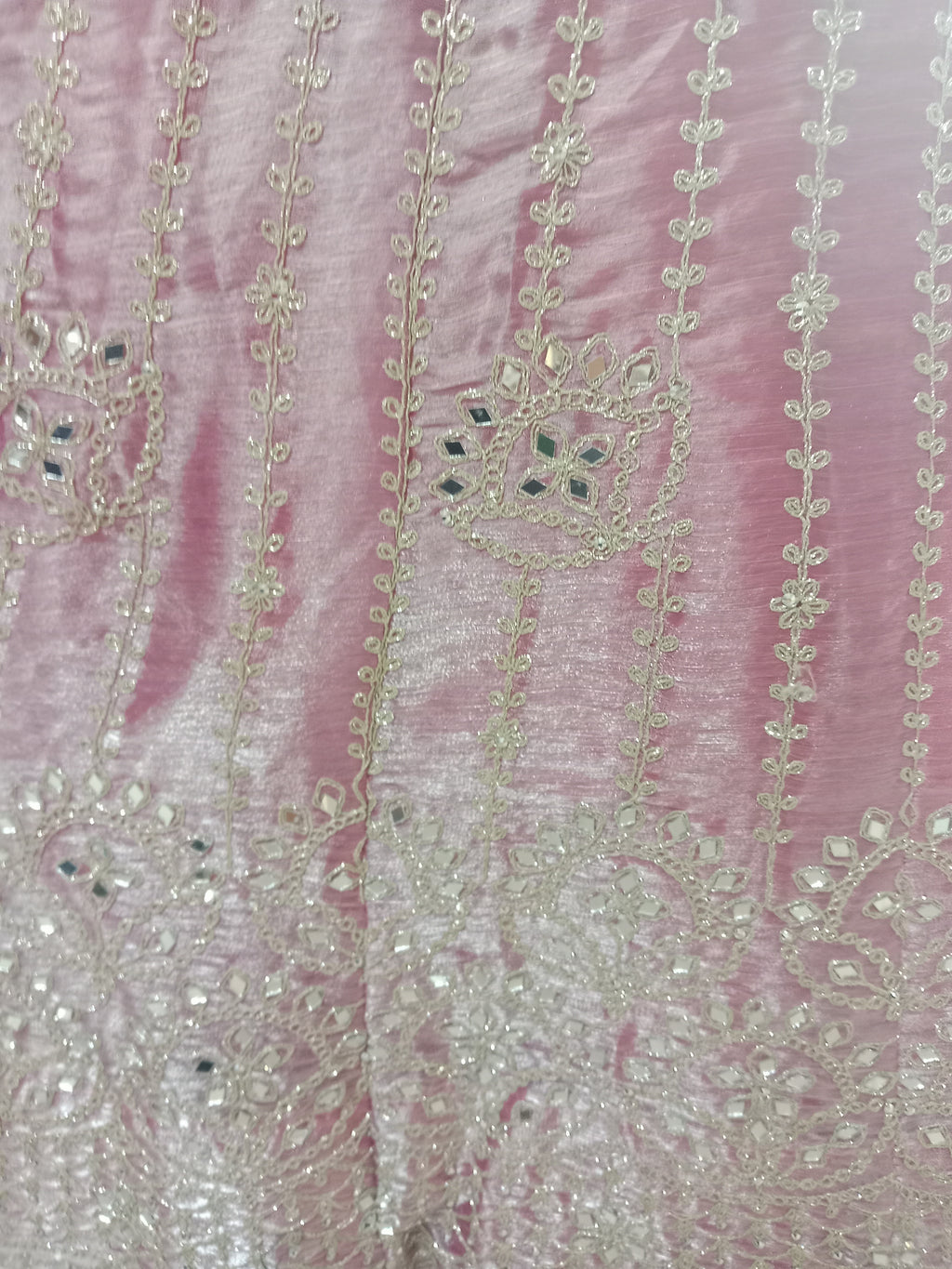 DUSTY PINK VELVET LEHENGA WITH SILVER SEQUIN WORK