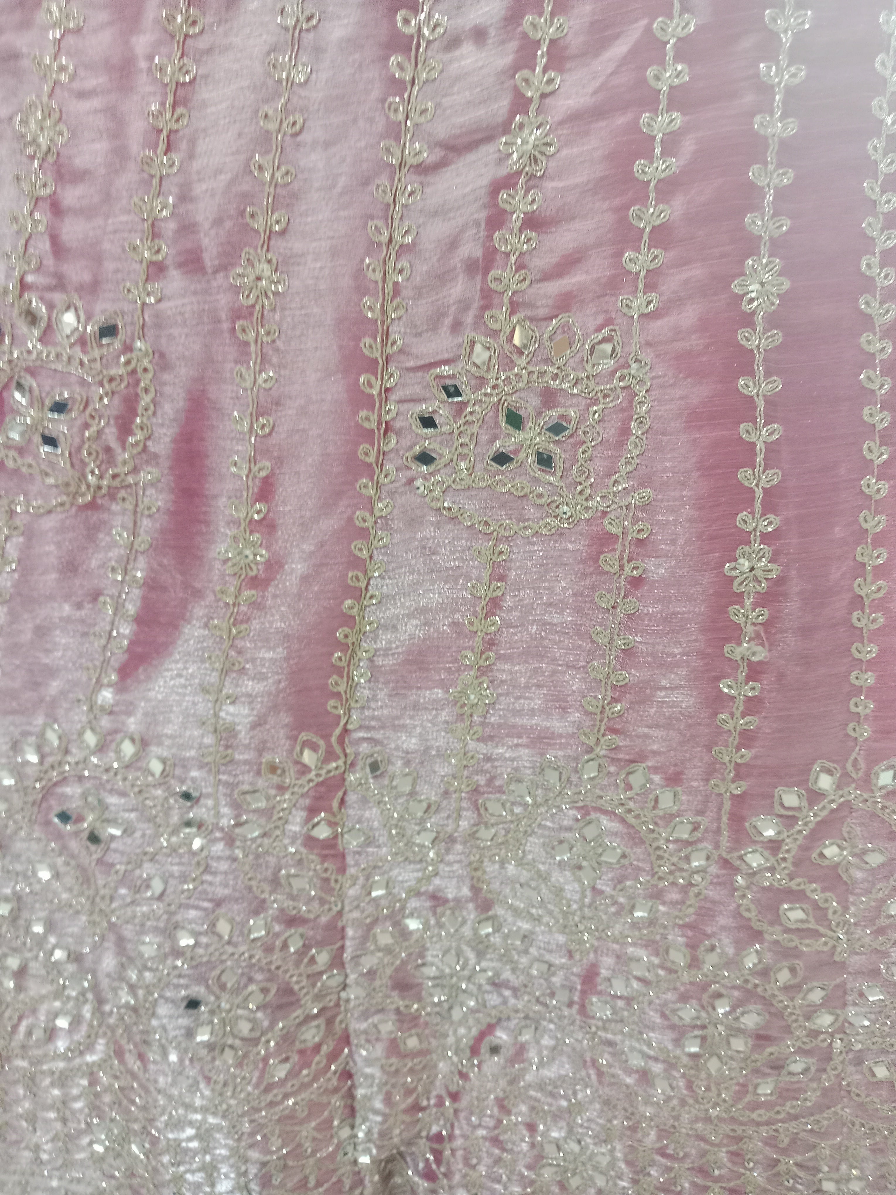DUSTY PINK VELVET LEHENGA WITH SILVER SEQUIN WORK