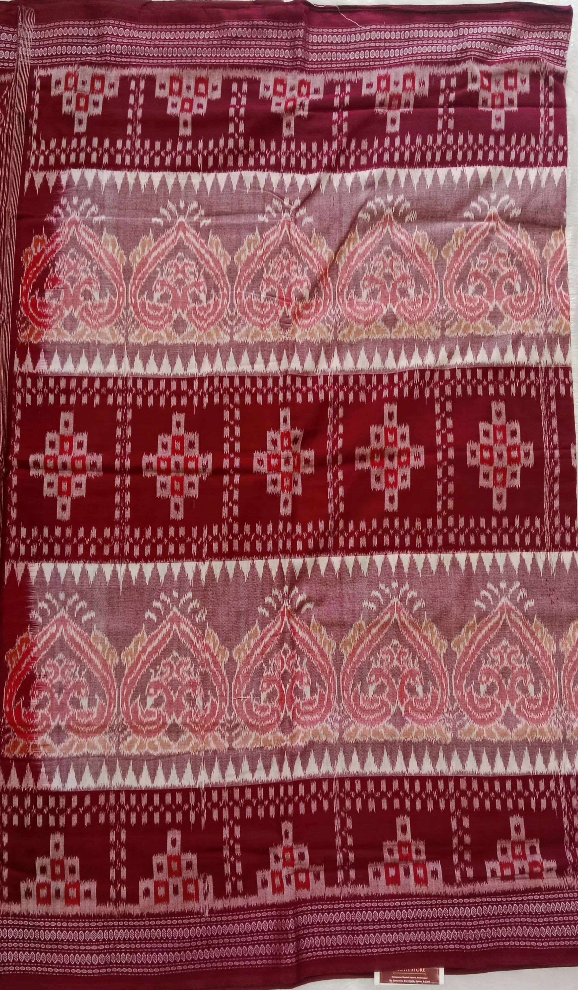 MAROON SAMBALPURI HANDLOOM SAREE