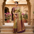 MUSTARD YELLOW BANARASI SILK SAREE