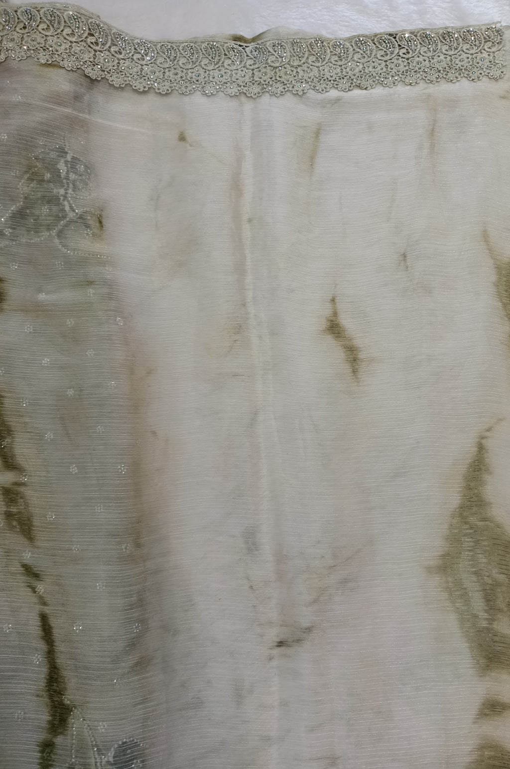 SAGE GREEN IVORY TIE-DYE SAREE