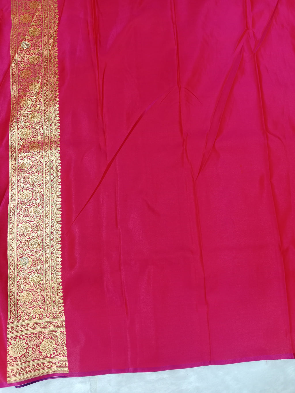 PEACOCK  BLUE RANI PINK BANARASI SILK SAREE