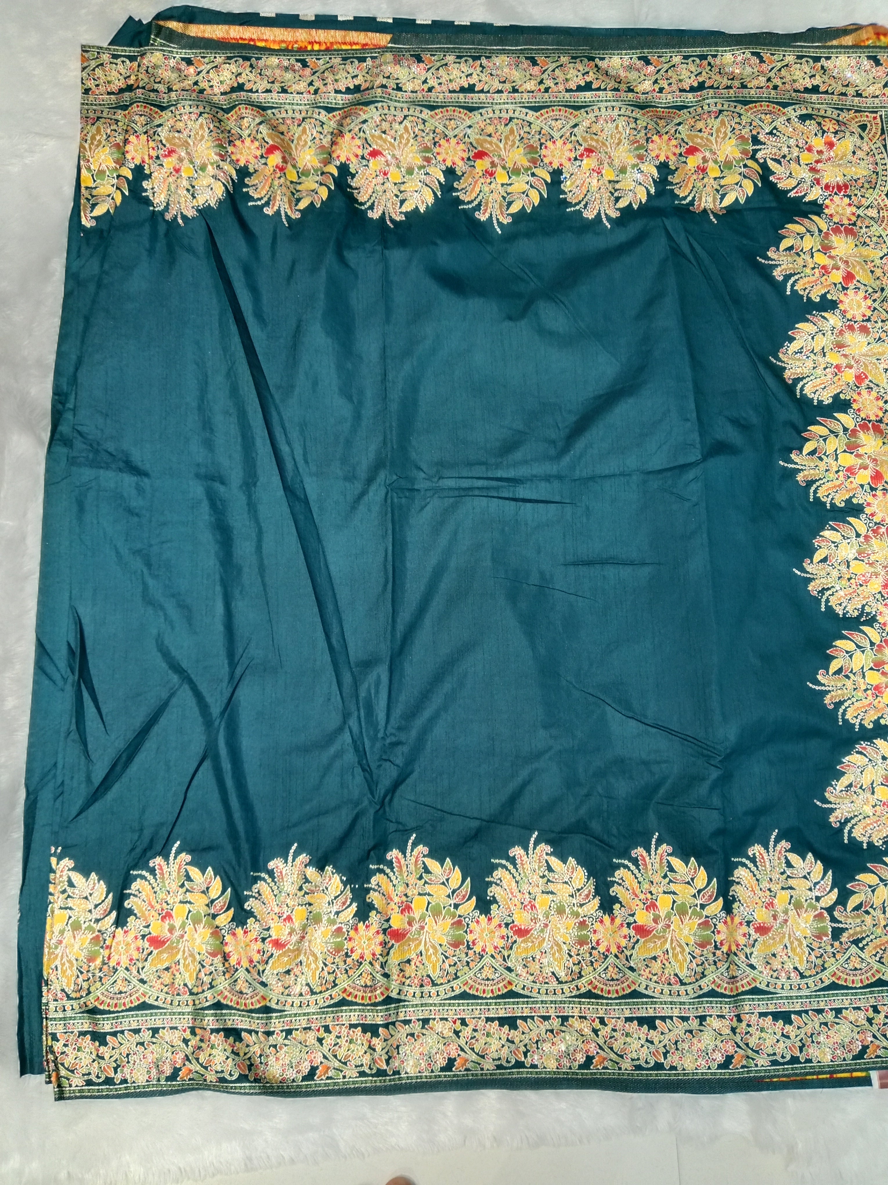PEACOCK TEAL BANARASI SILK SAREE