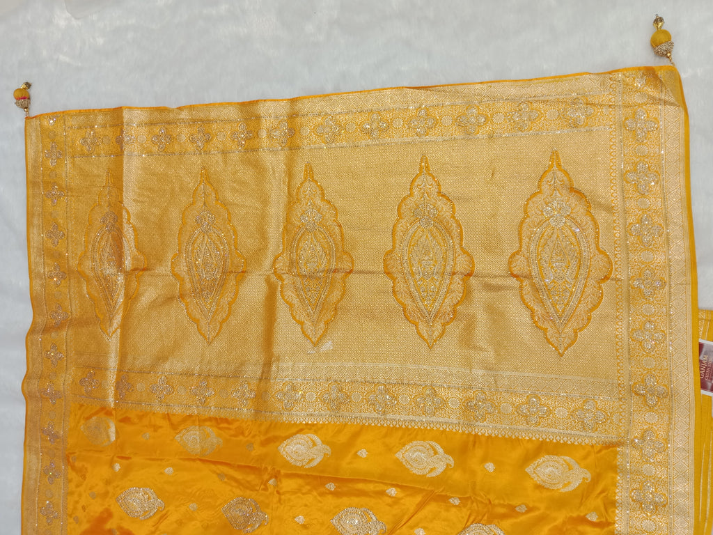 SUNSHINE YELLOW BANARASI SILK SAREE