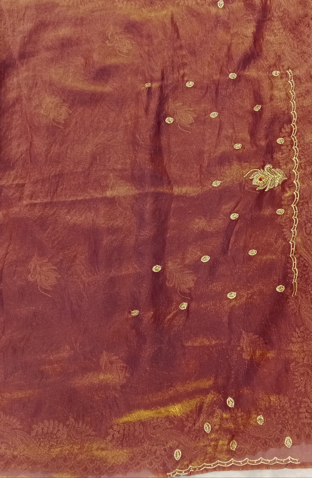 DUSTY ROSE+GOLD SAREE