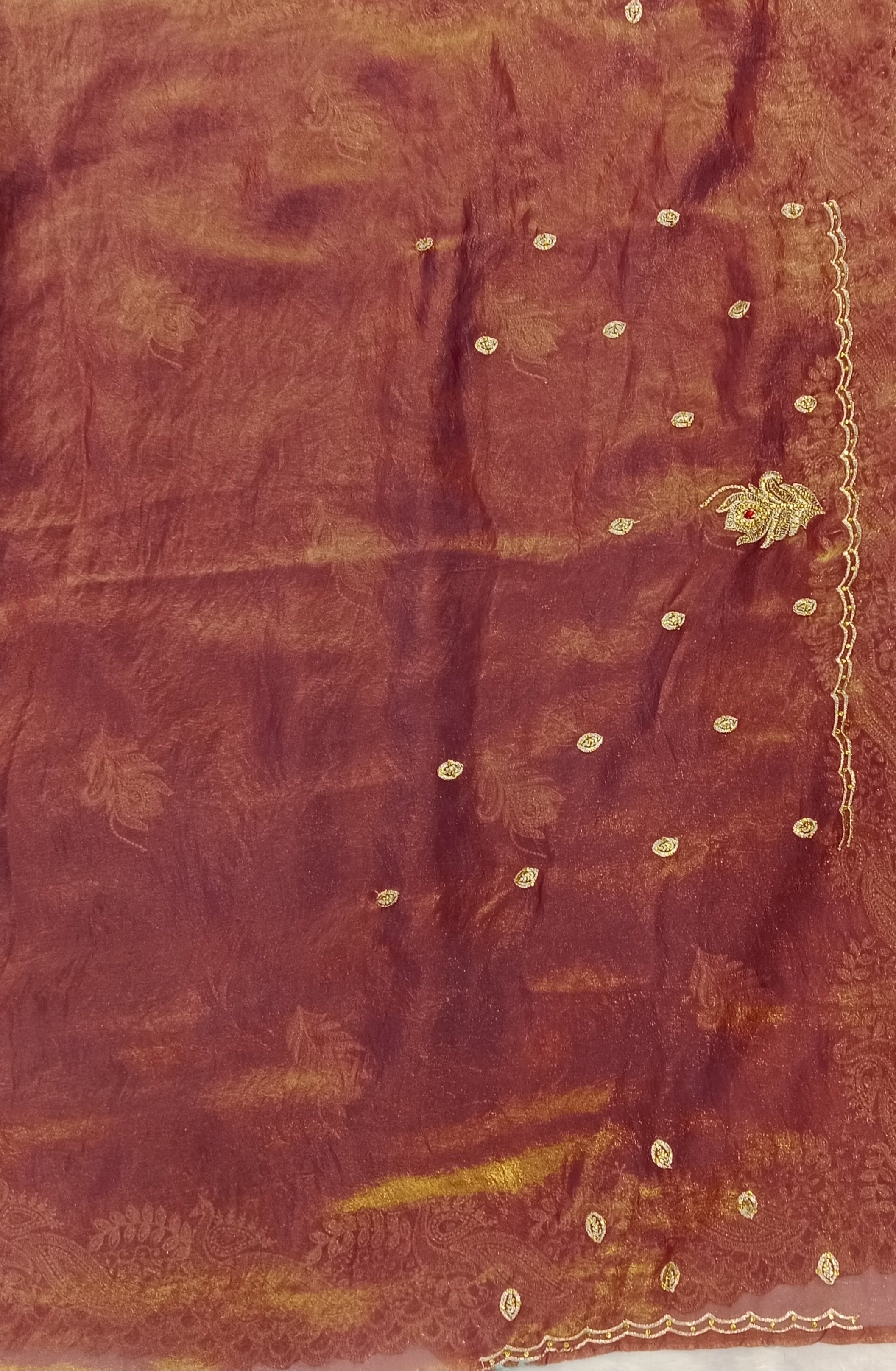 DUSTY ROSE+GOLD SAREE