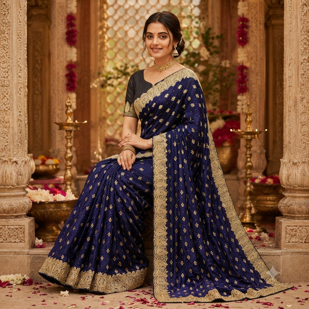 ROYAL BLUE SAREE