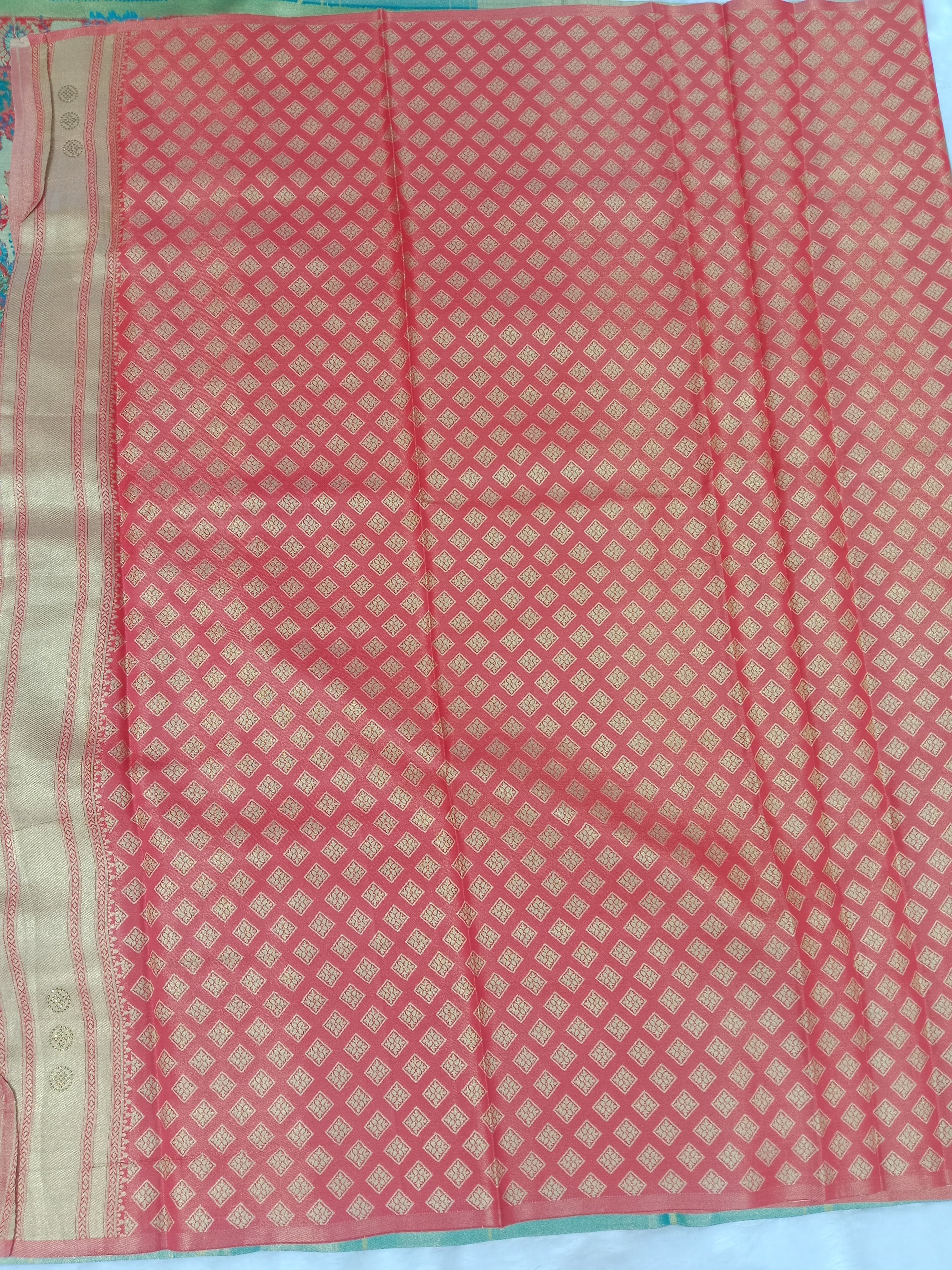 MEHNDI  GREEN BANARASI SILK SAREE