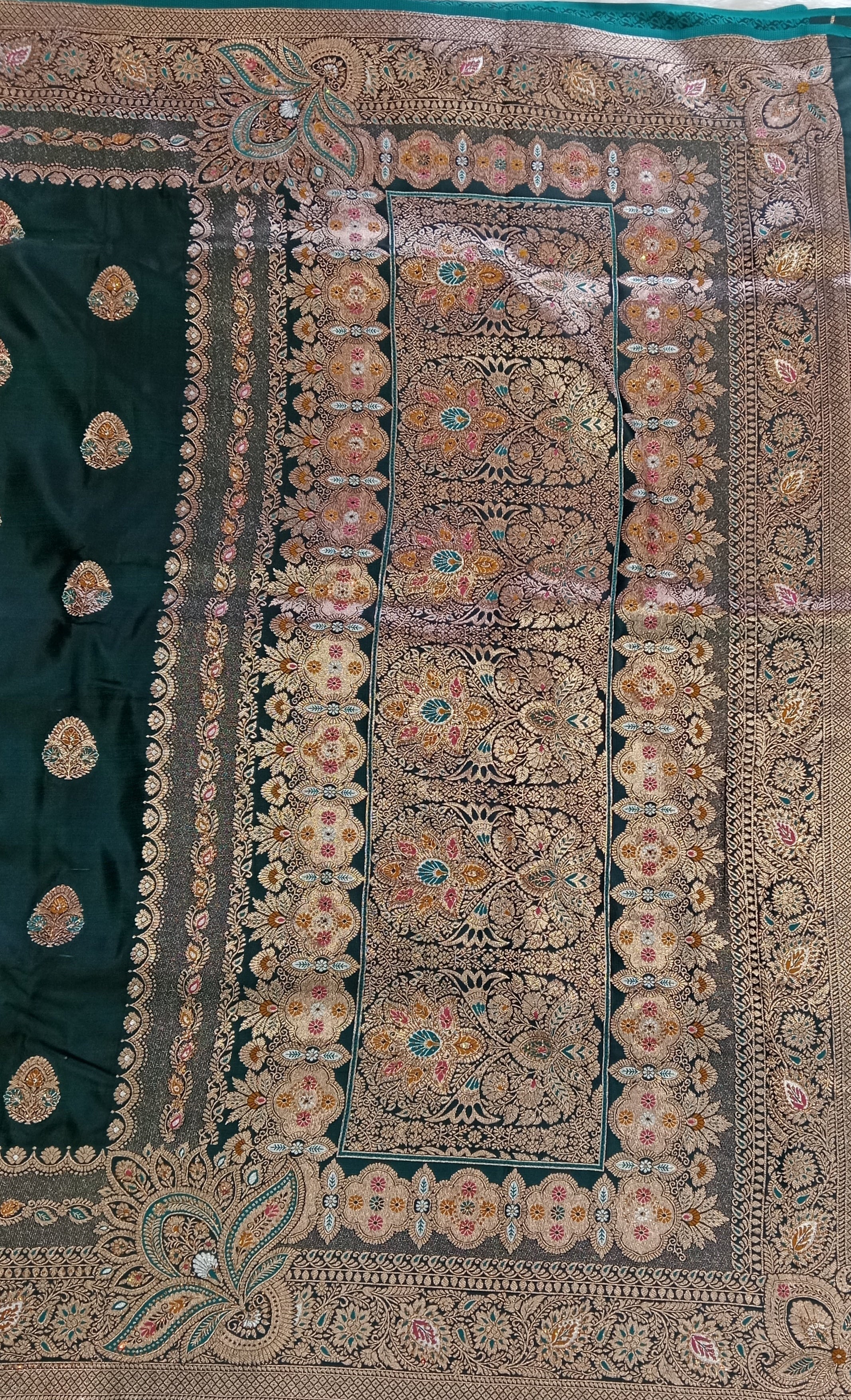 PEACOCK  TEAL BANARASI SILK SAREE