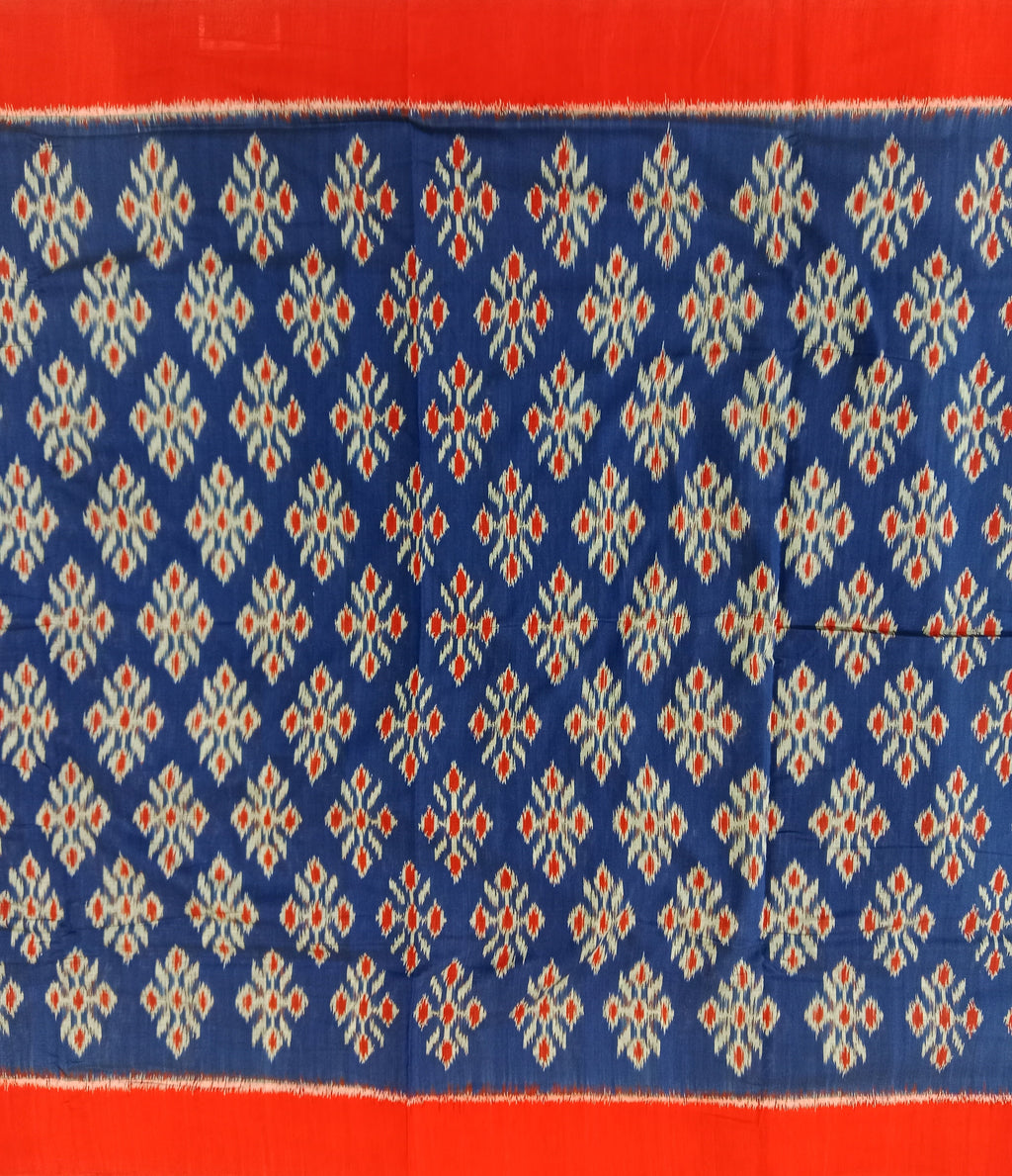 ROYAL BLUE BANDHANI -PRINT SAMBALPURI HANDLOOM COTTON SAREE