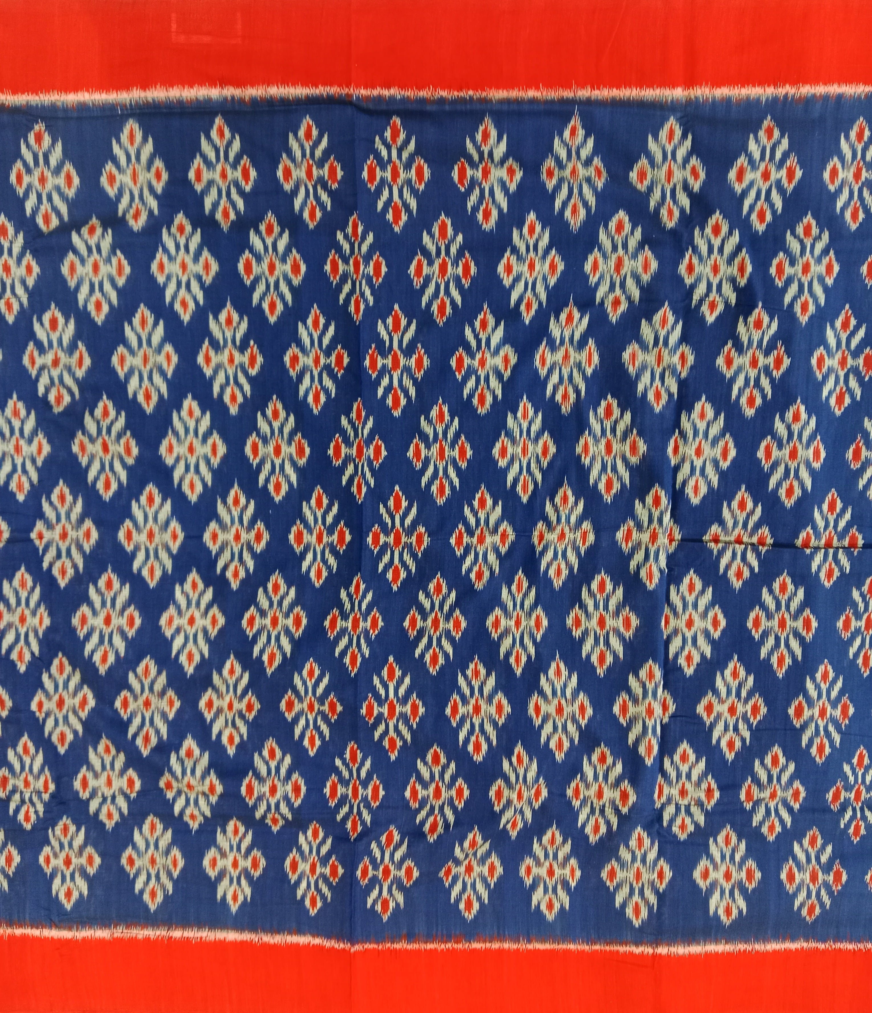 ROYAL BLUE BANDHANI -PRINT SAMBALPURI HANDLOOM COTTON SAREE