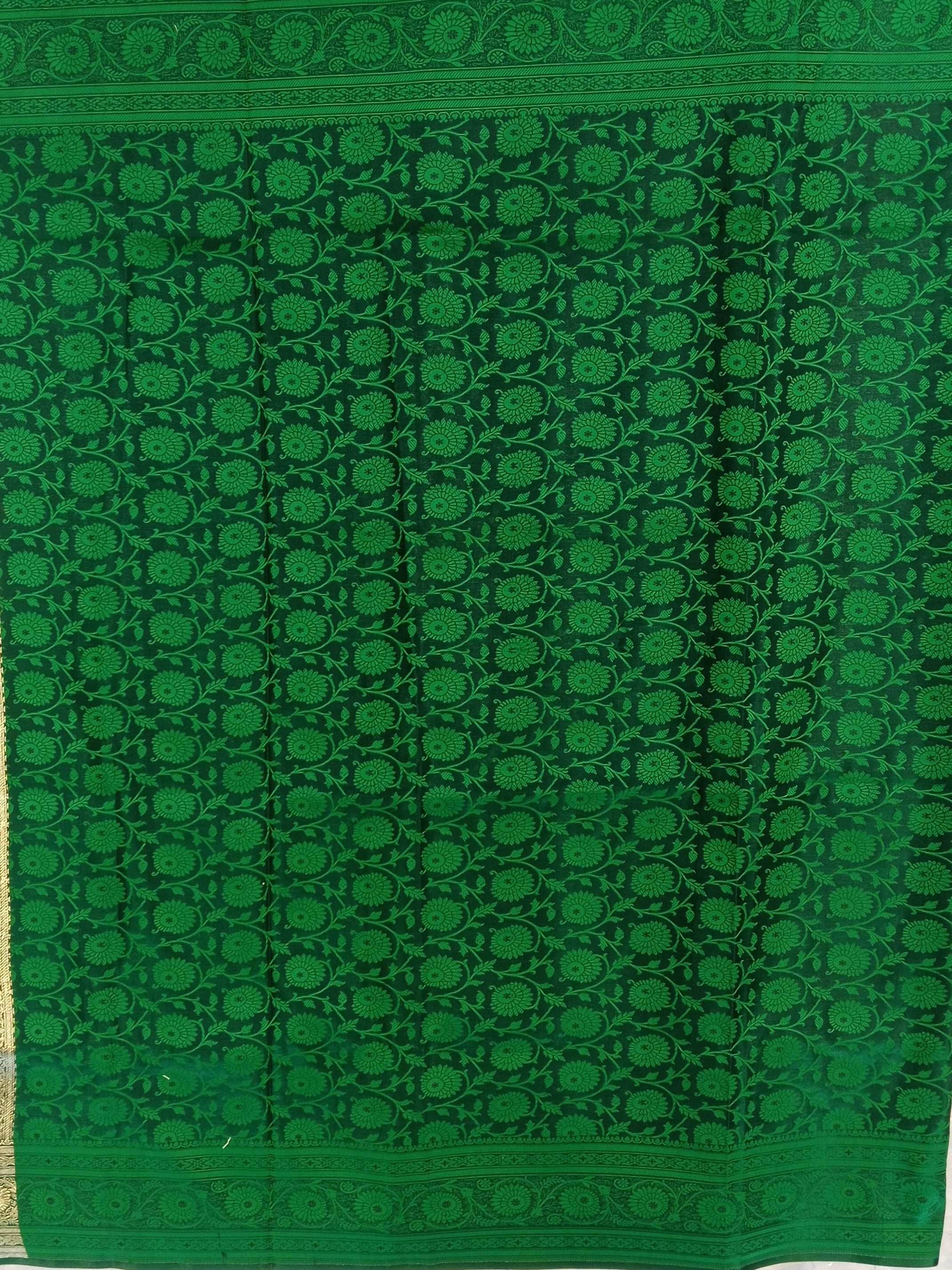 ROYAL BLUE BANARASI SILK SAREE WITH CONTRAST EMERALD GREEN