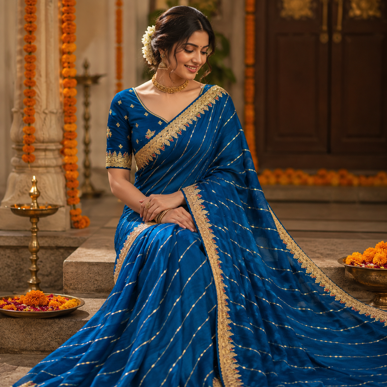 PEACOCK BLUE SAREE