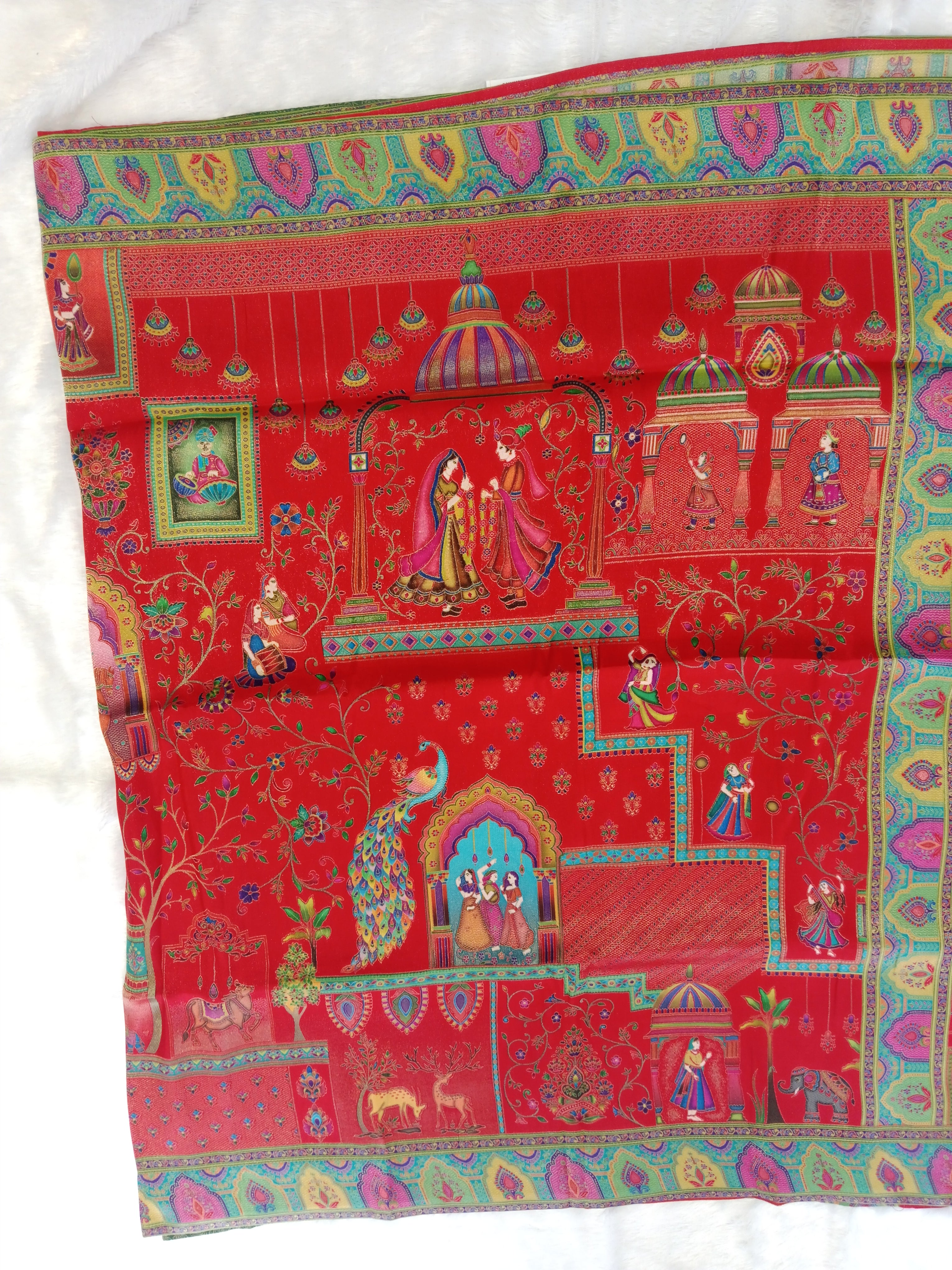 SINDOORI RED  MULTICOLOUR BANARASI SILK SAREE