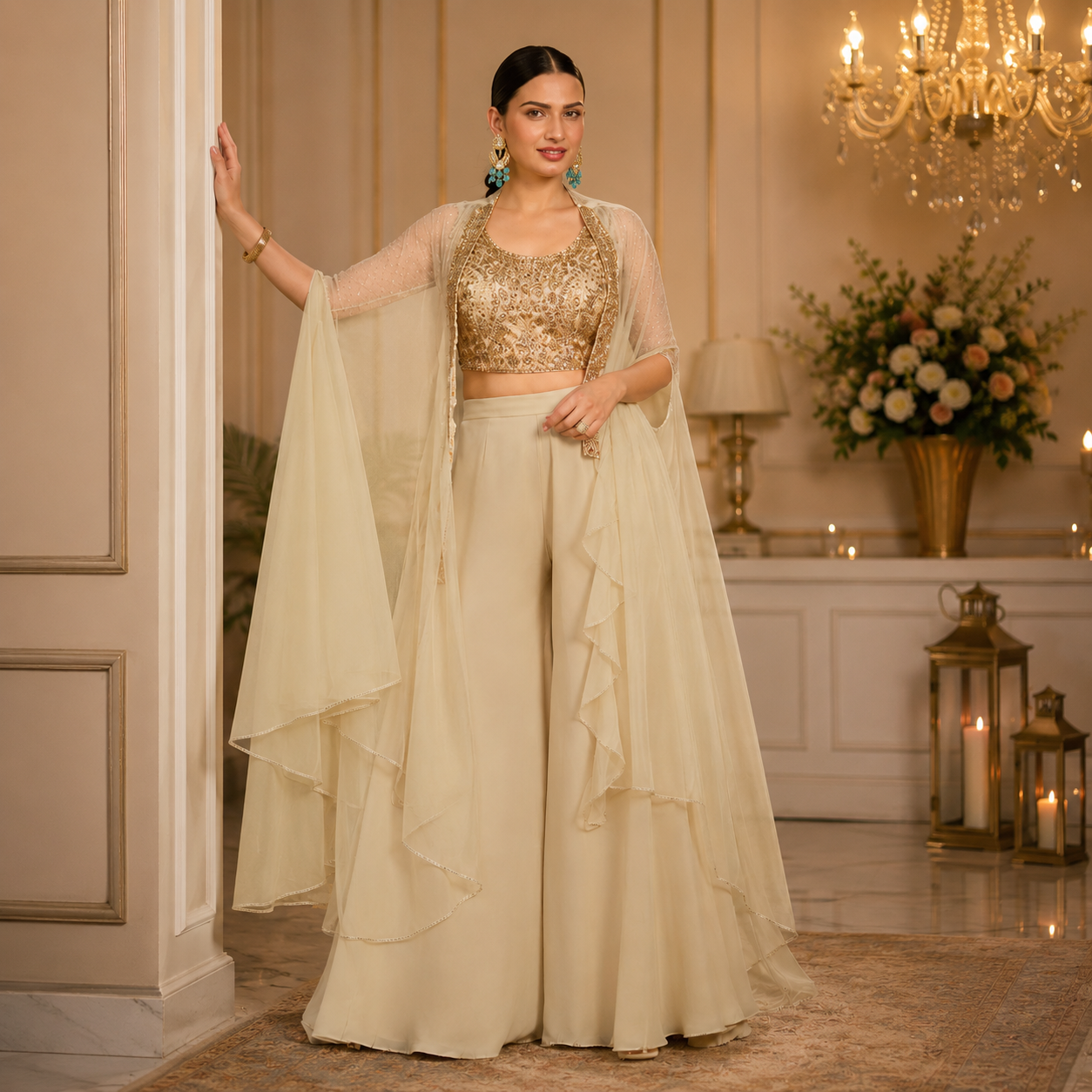OFF WHITE FLORA SHARARA