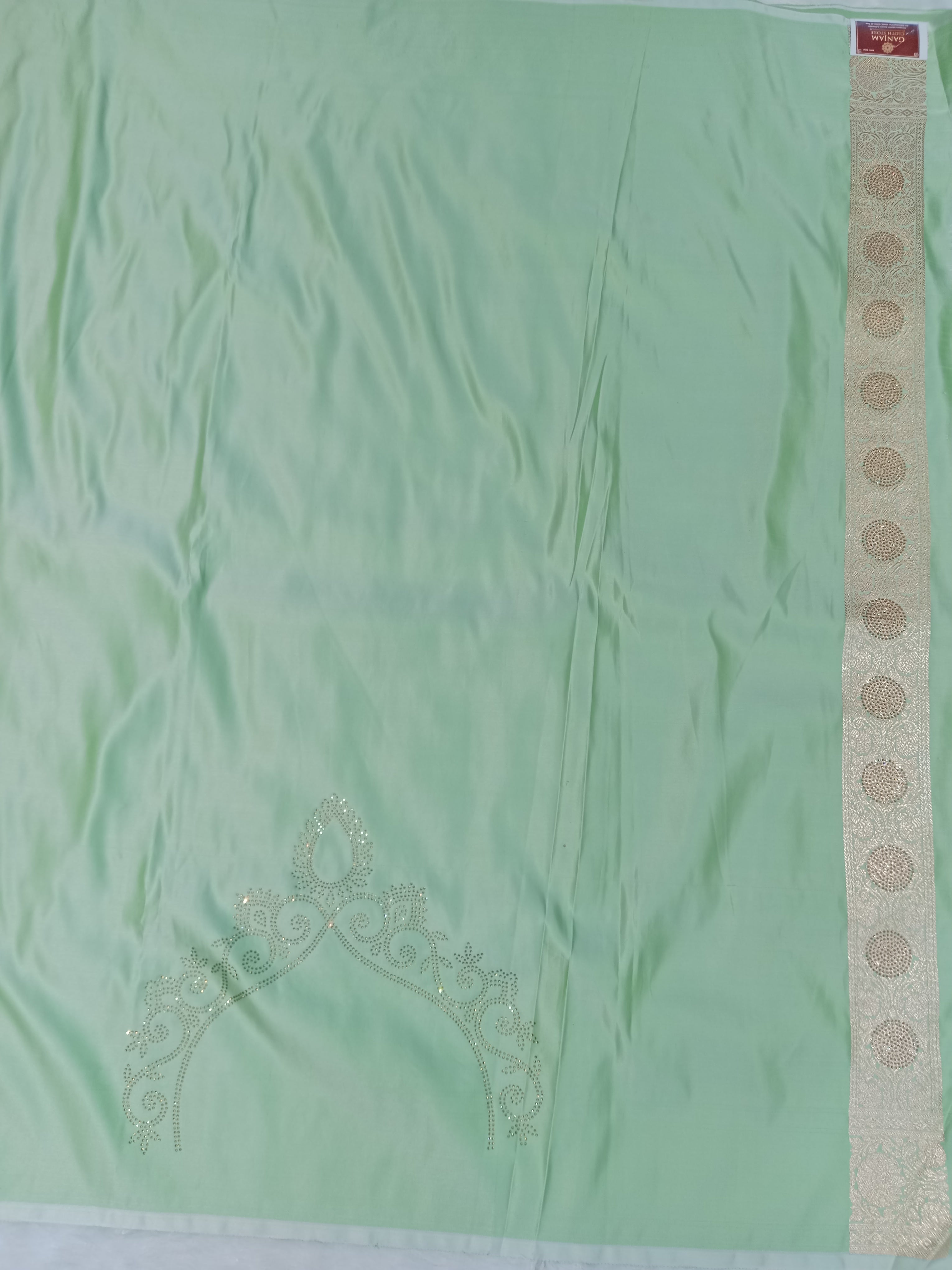 MINT GREEN BANARASI SILK SAREE