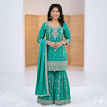 SEA GREEN MAJETY SHARARA
