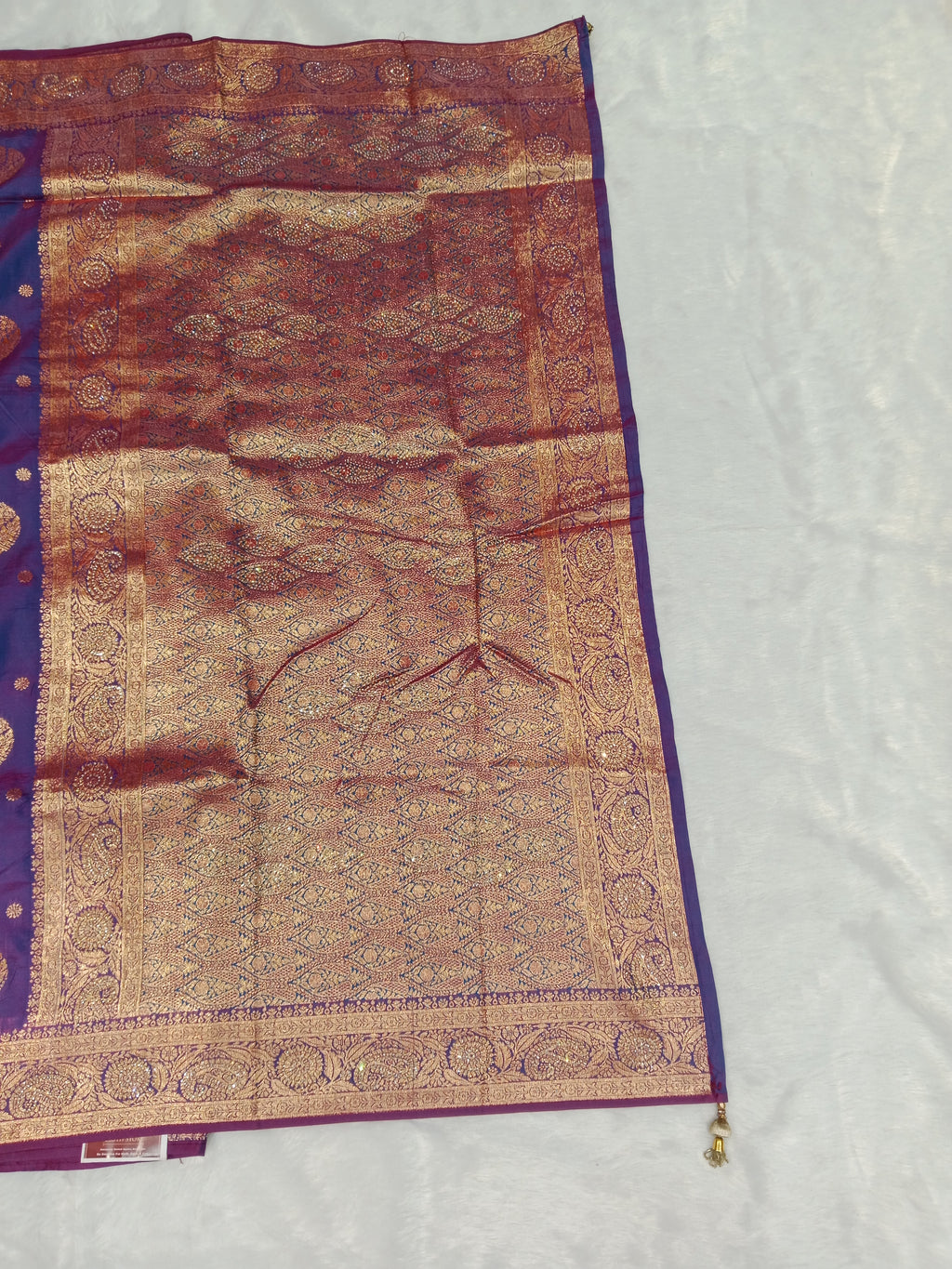 PURPLE BLUE - TONE BANARASI SILK SAREE