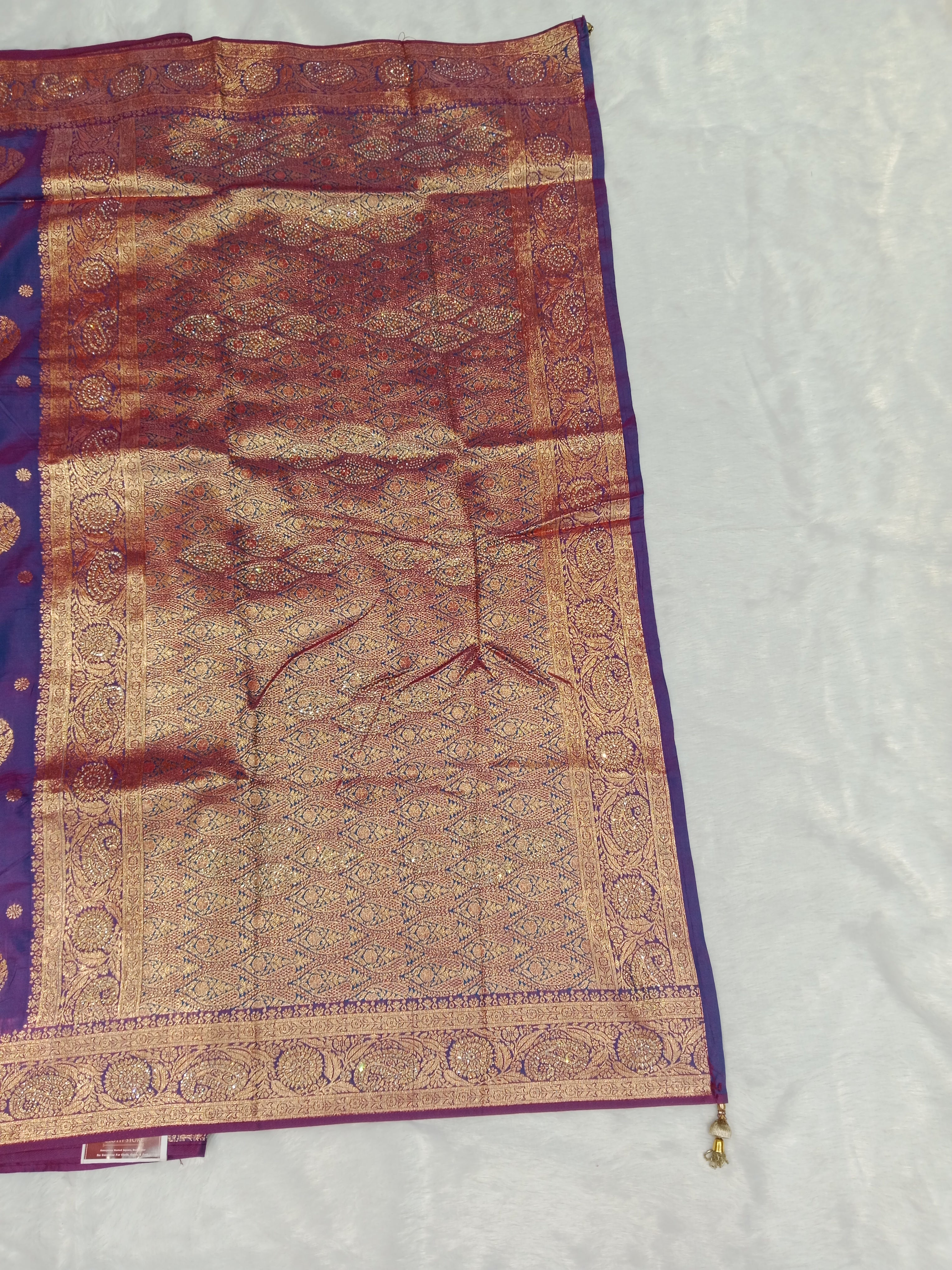PURPLE BLUE - TONE BANARASI SILK SAREE