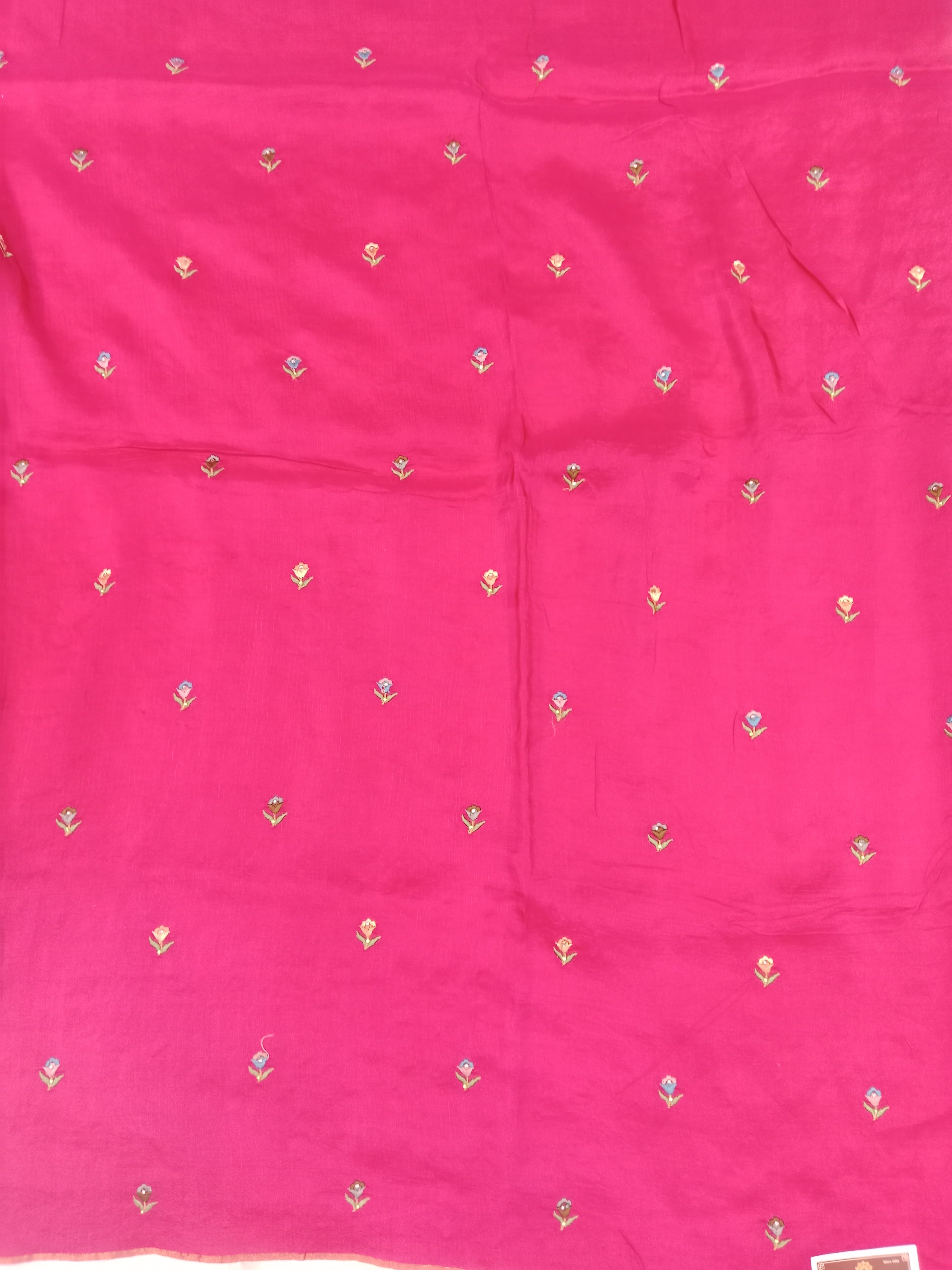 BLUSH PINK CHIKANKARI/EMBROIDERED ORGANZA SAREE