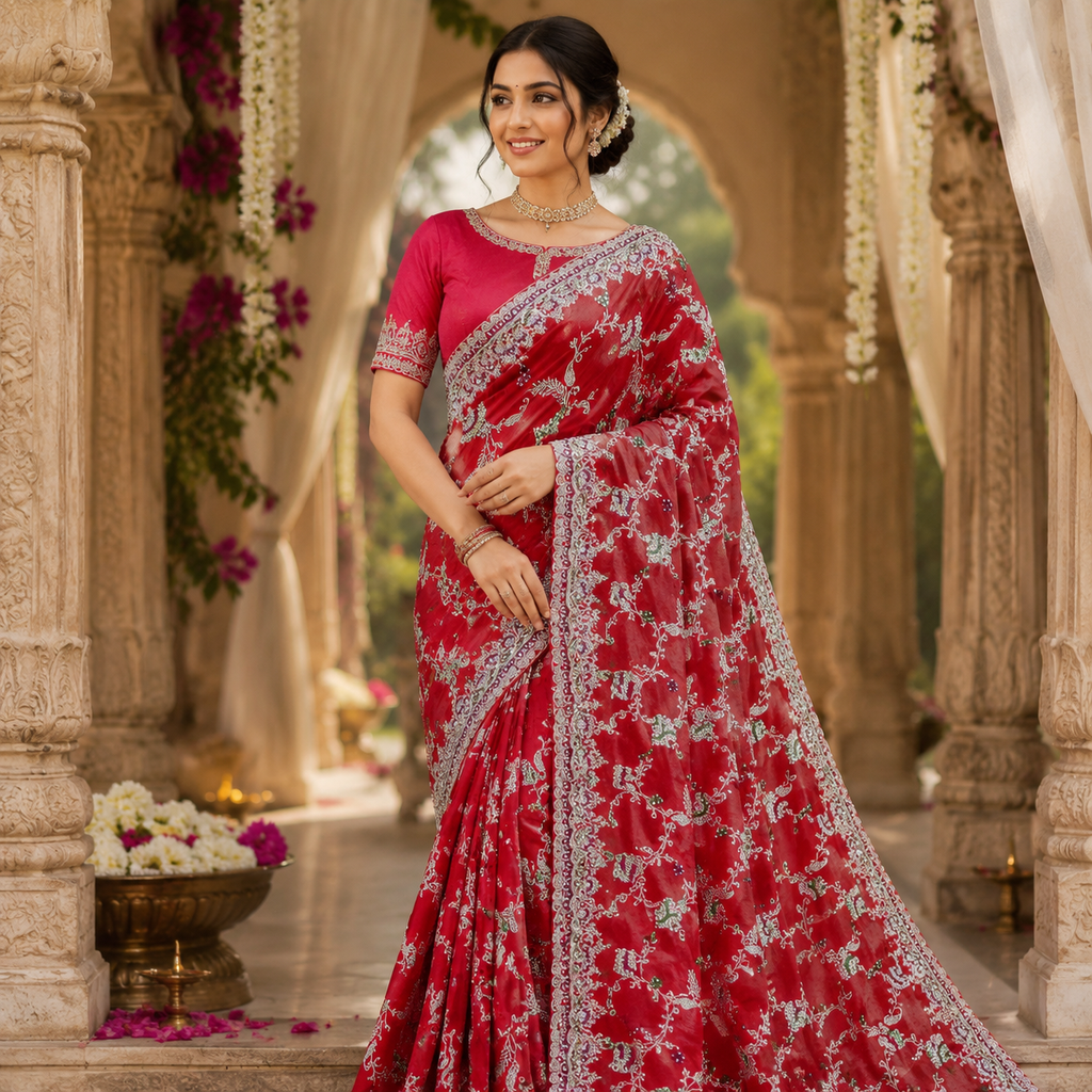 RUBY RED SAREE