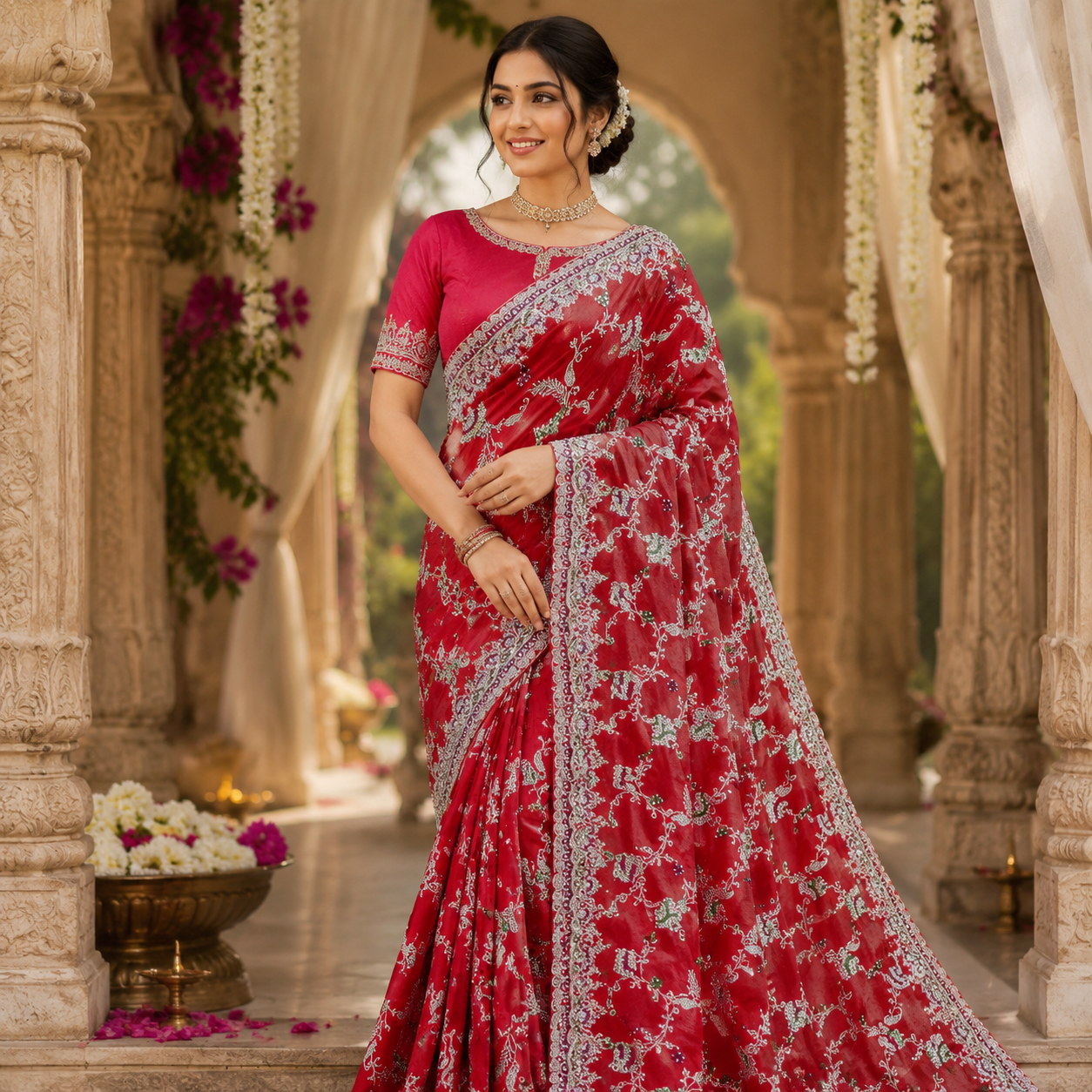 RUBY RED SAREE