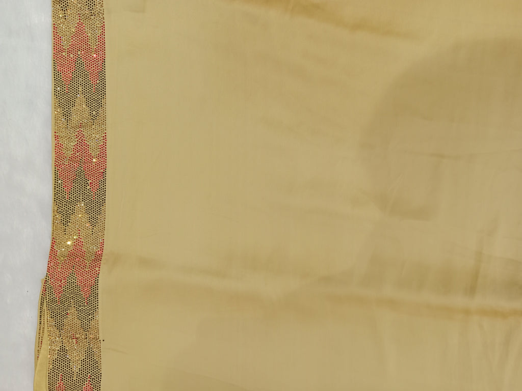 CHAMPAGNE GOLD / BEIGE SATIN SILK SAREE
