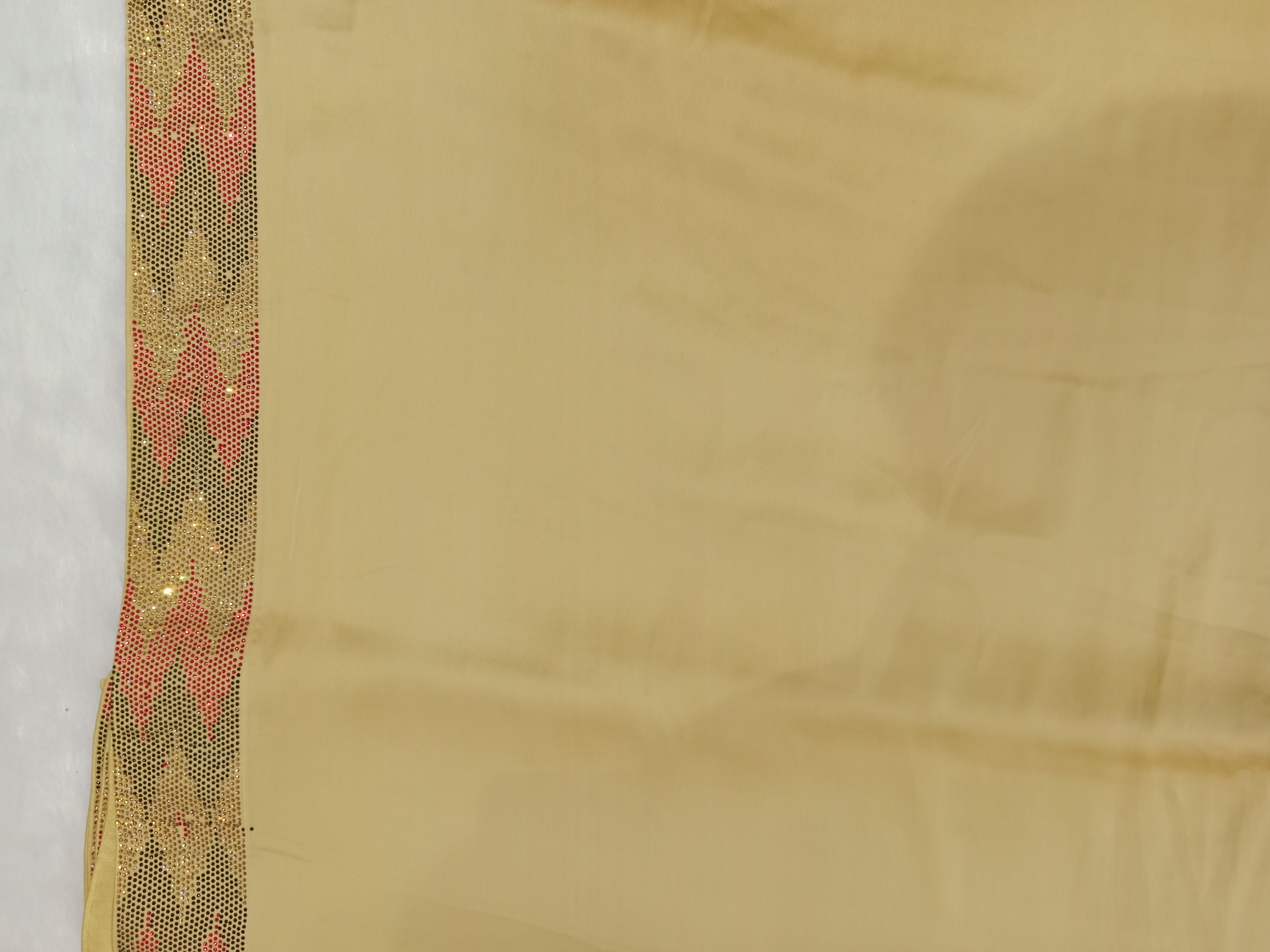 CHAMPAGNE GOLD / BEIGE SATIN SILK SAREE