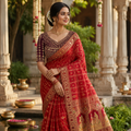 LAAL  ANTIQUE GOLD BRIDAL BANARASI SAREE