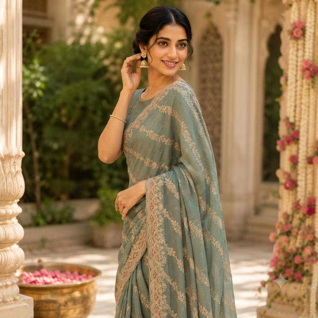 SAGE GREEN SAREE
