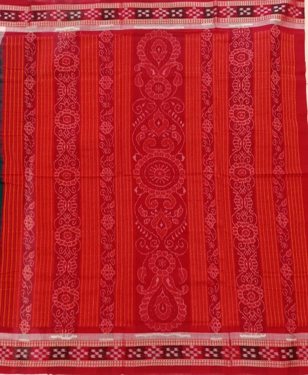 BOTTLE GREEN SAMBALPURI HANDLOOM COTTON SAREE