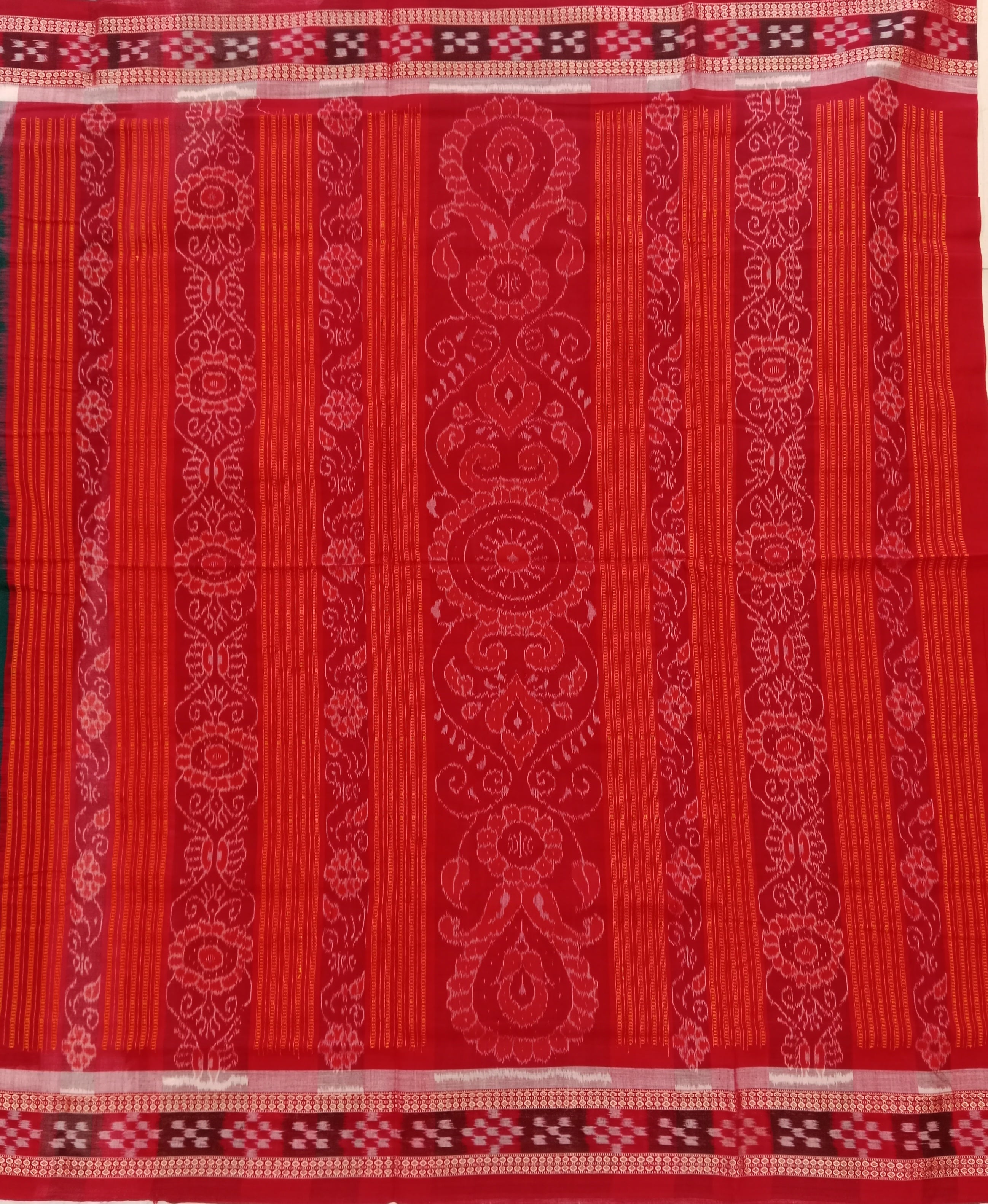 BOTTLE GREEN SAMBALPURI HANDLOOM COTTON SAREE