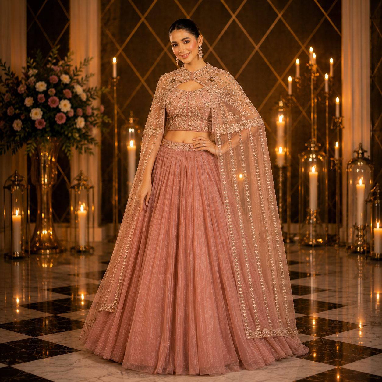 BLUSH PINK DAISY SHARARA