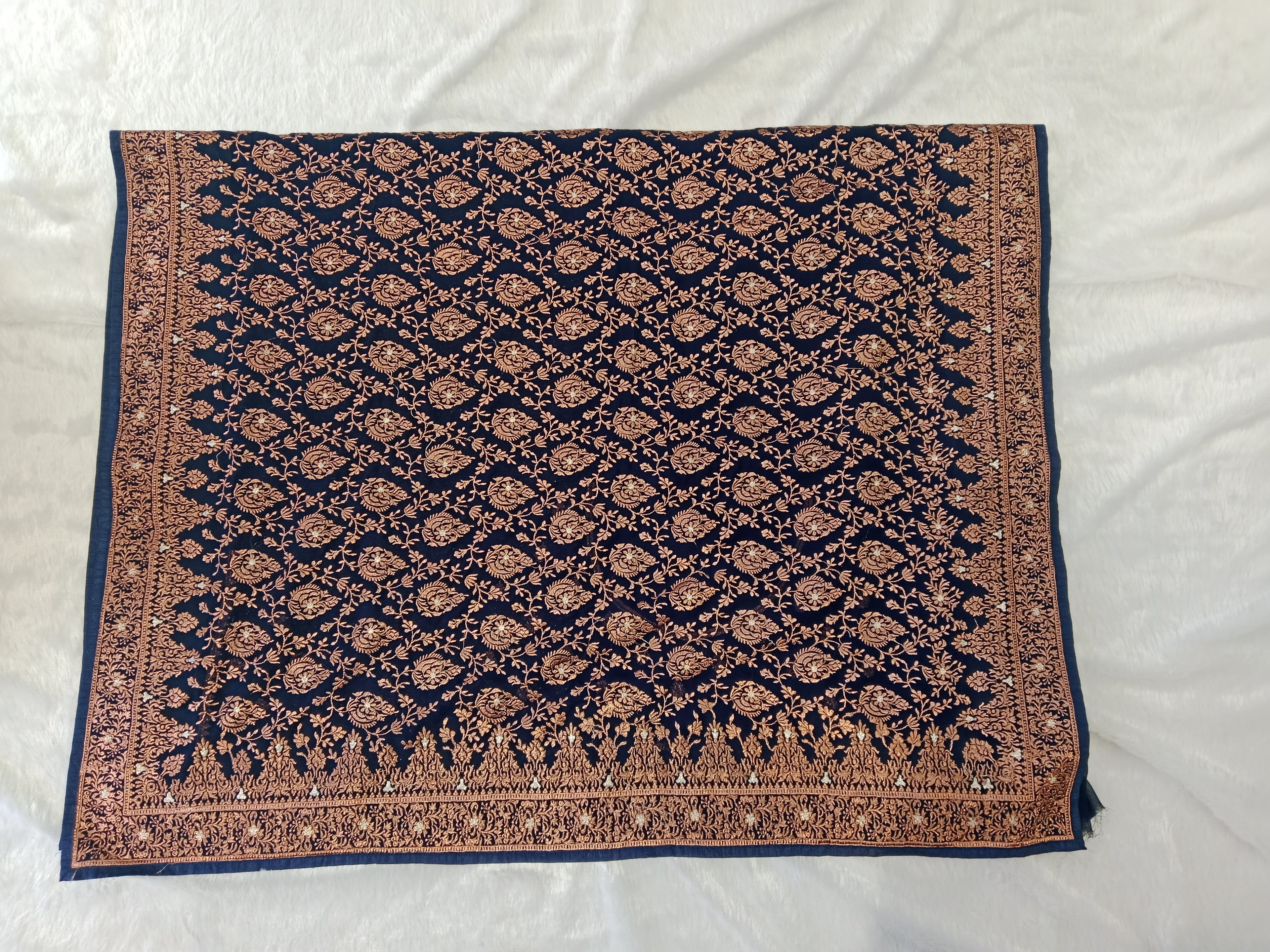 NAVY  COPPER BANARASI SAREE