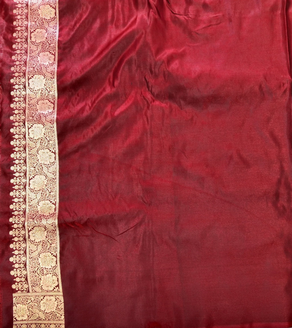 WINE  MAROON BANDHANI BANARASI SILK SAREE