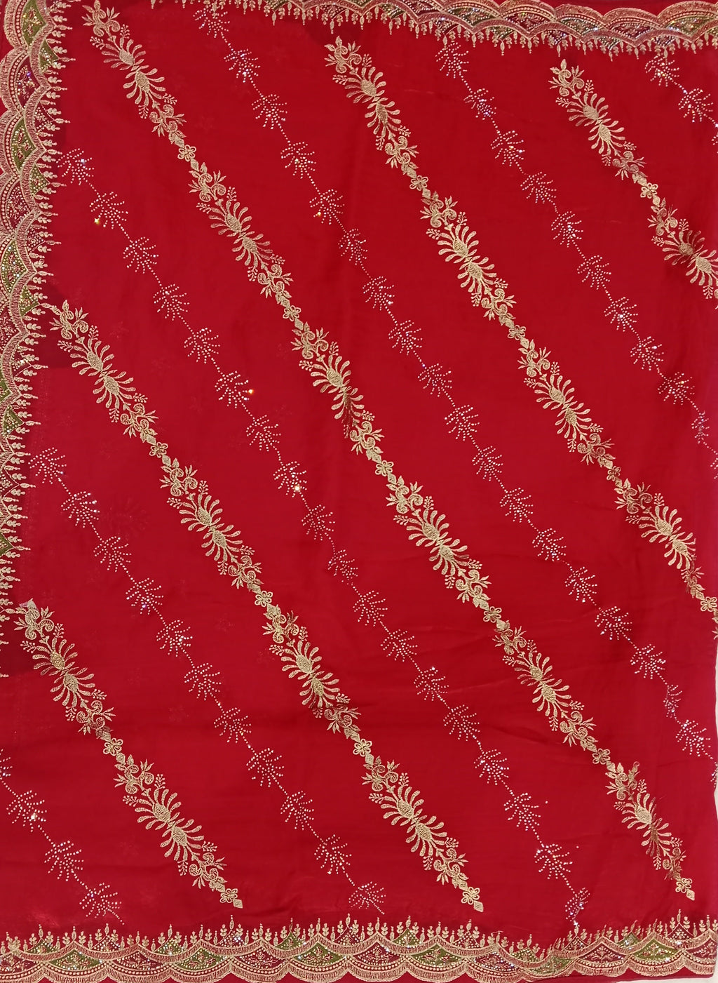 RED EMBROIDERED SAREE