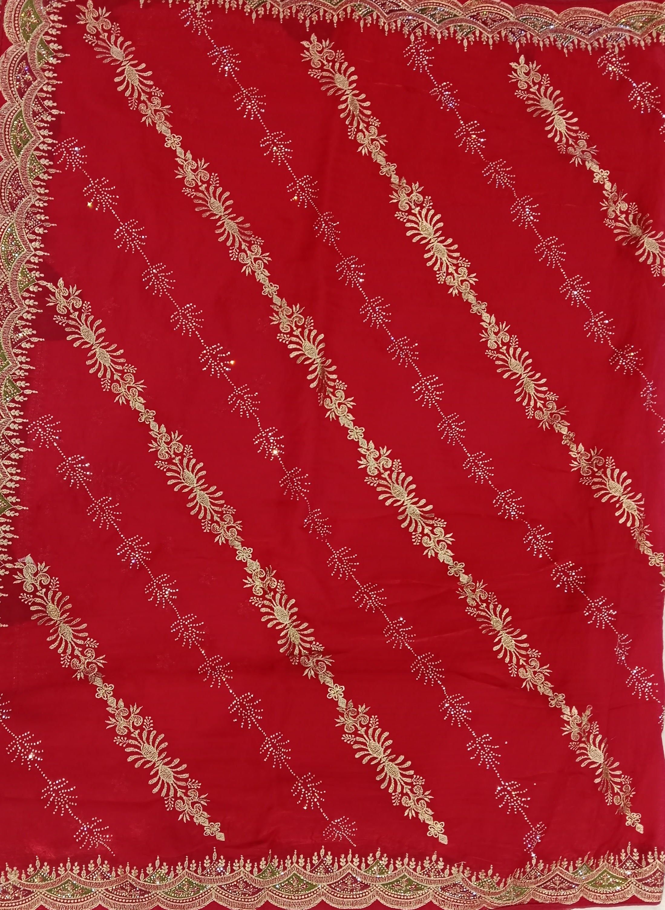 RED EMBROIDERED SAREE