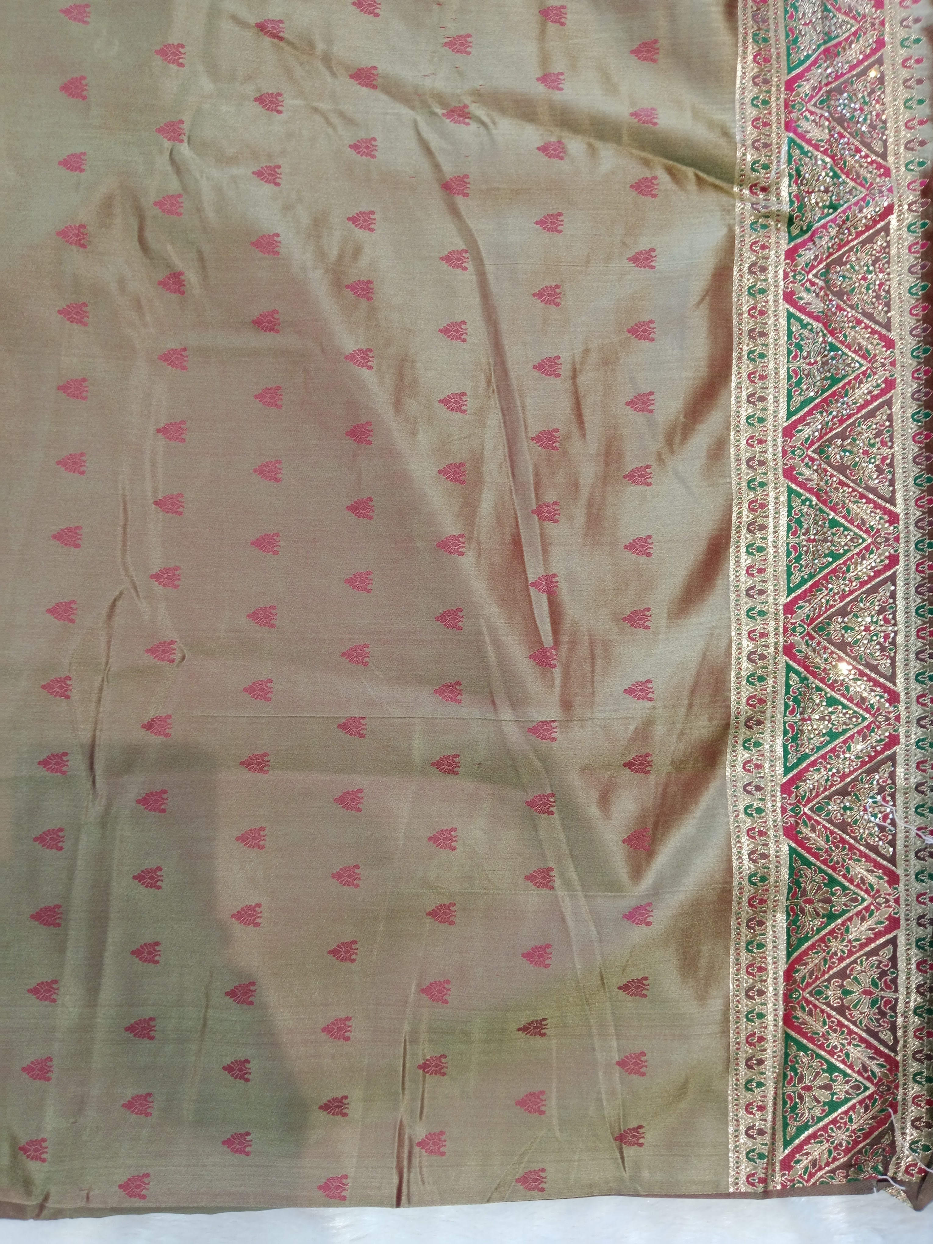TAUPE MULTICOLOUR BANARASI SILK SAREE