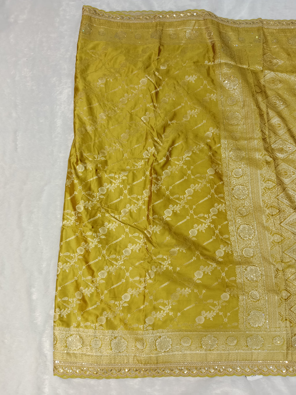 MUSTARD YELLOW BANARASI SILK SAREE