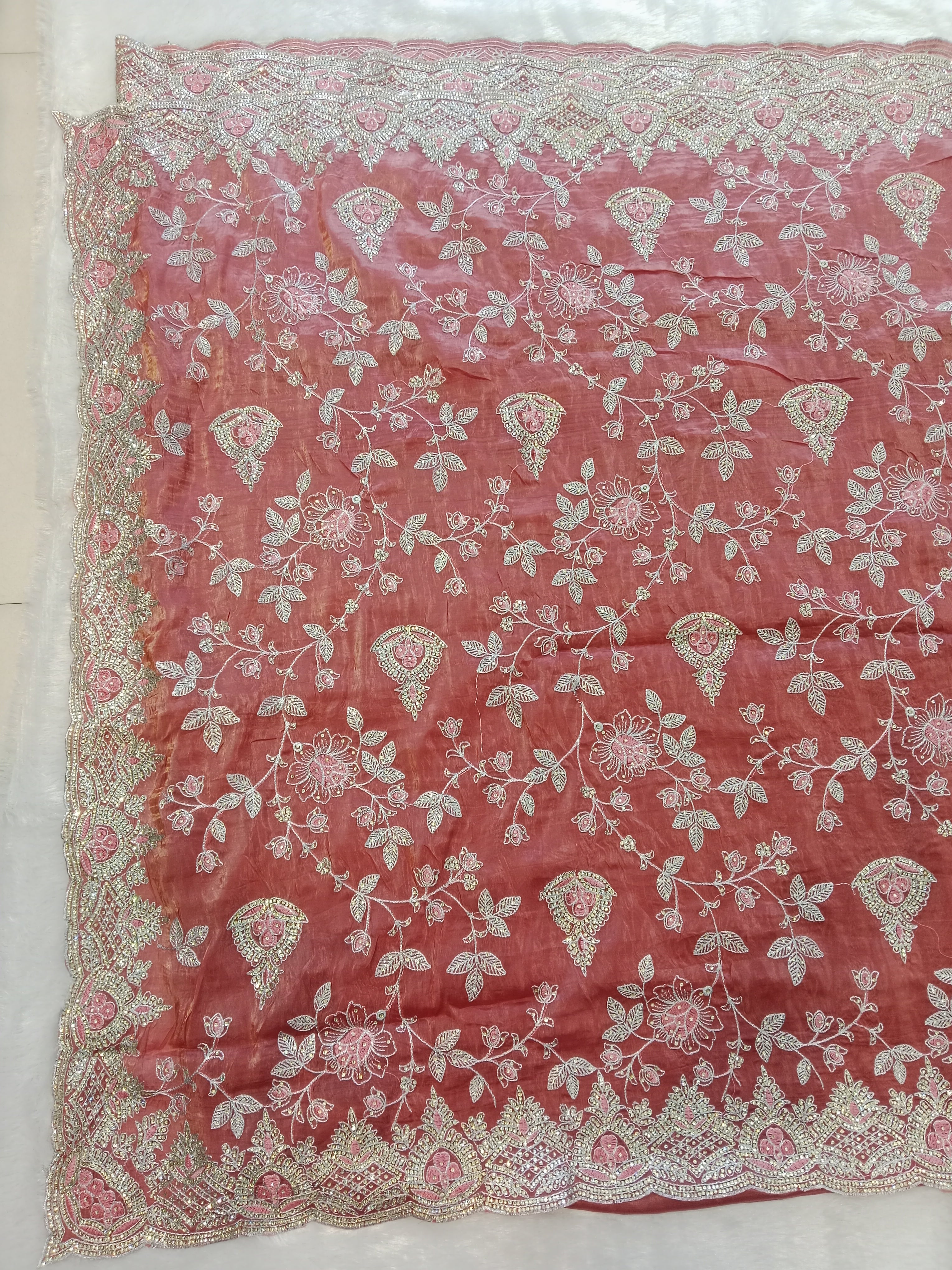DUSTY ROSE ORGANZA SAREE