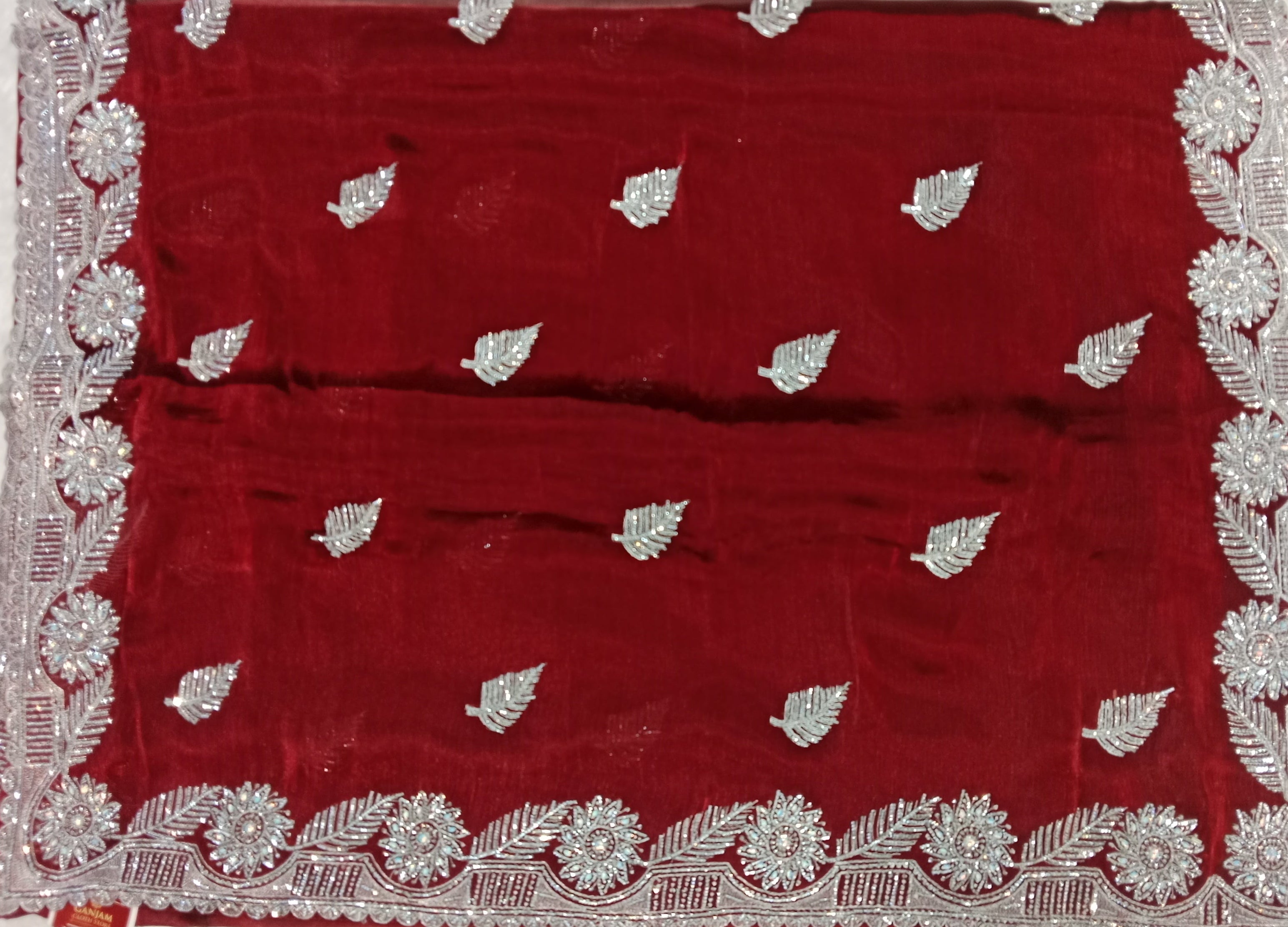 MAROON GEORGETTE/CHIFFON SAREE