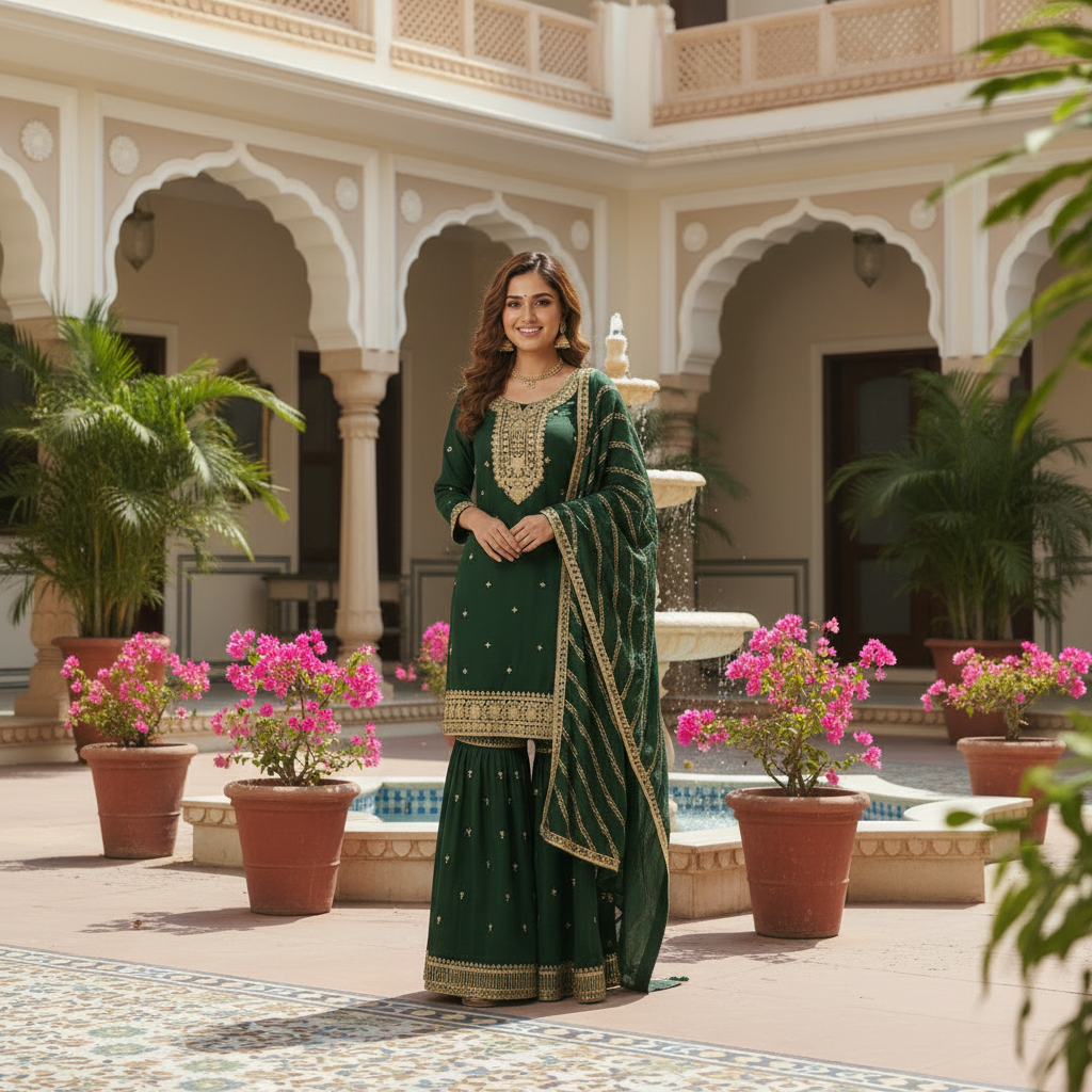 EMERALD GREEN BLISS SHARARA