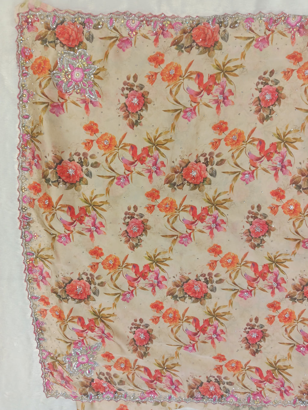 IVORY FLORAL SAREE
