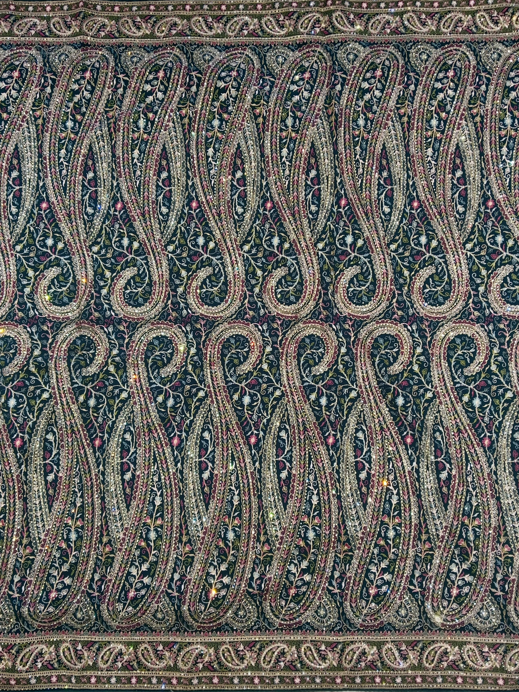 CHARCOAL PAISLEY SAREE