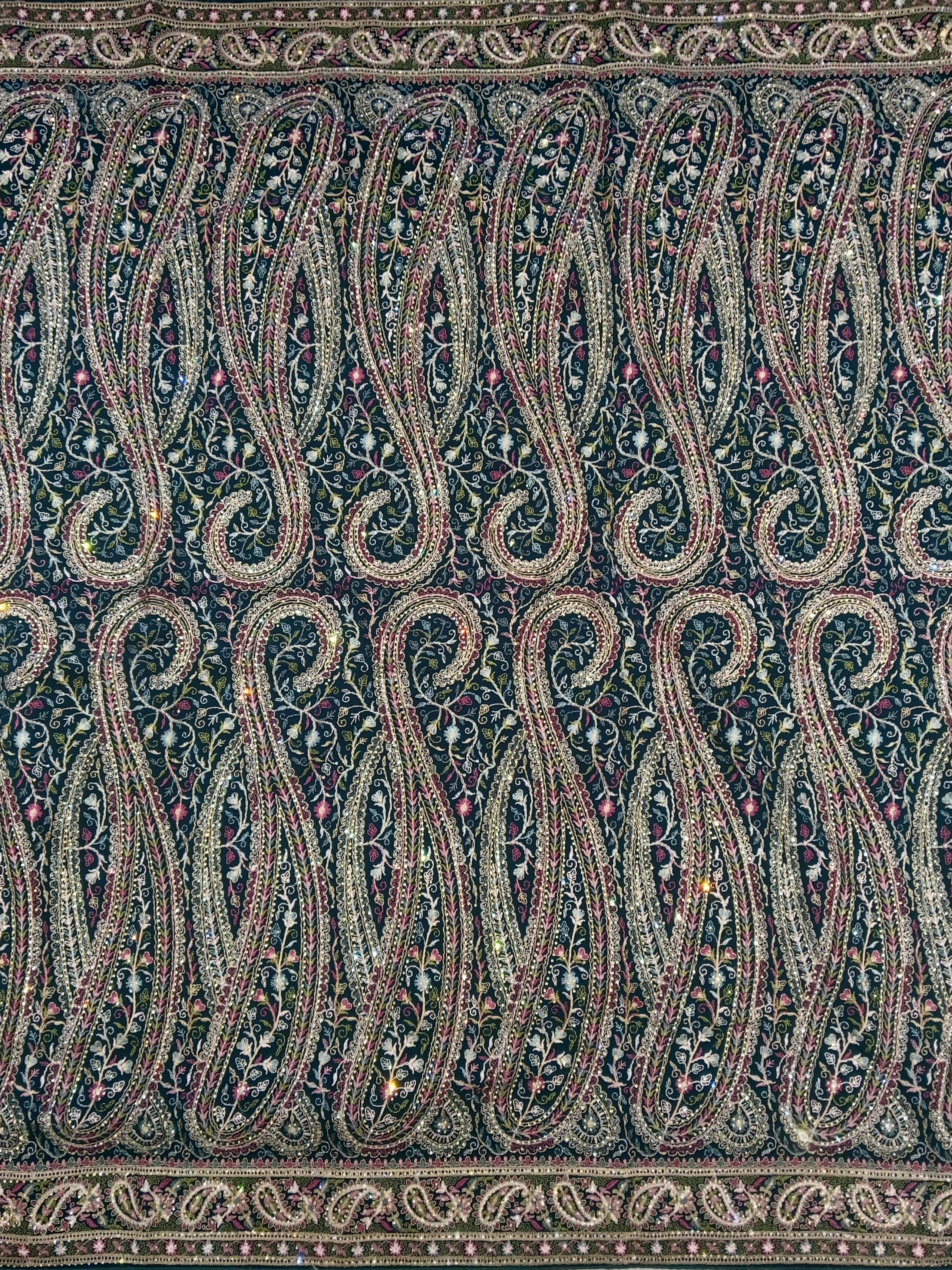CHARCOAL PAISLEY SAREE