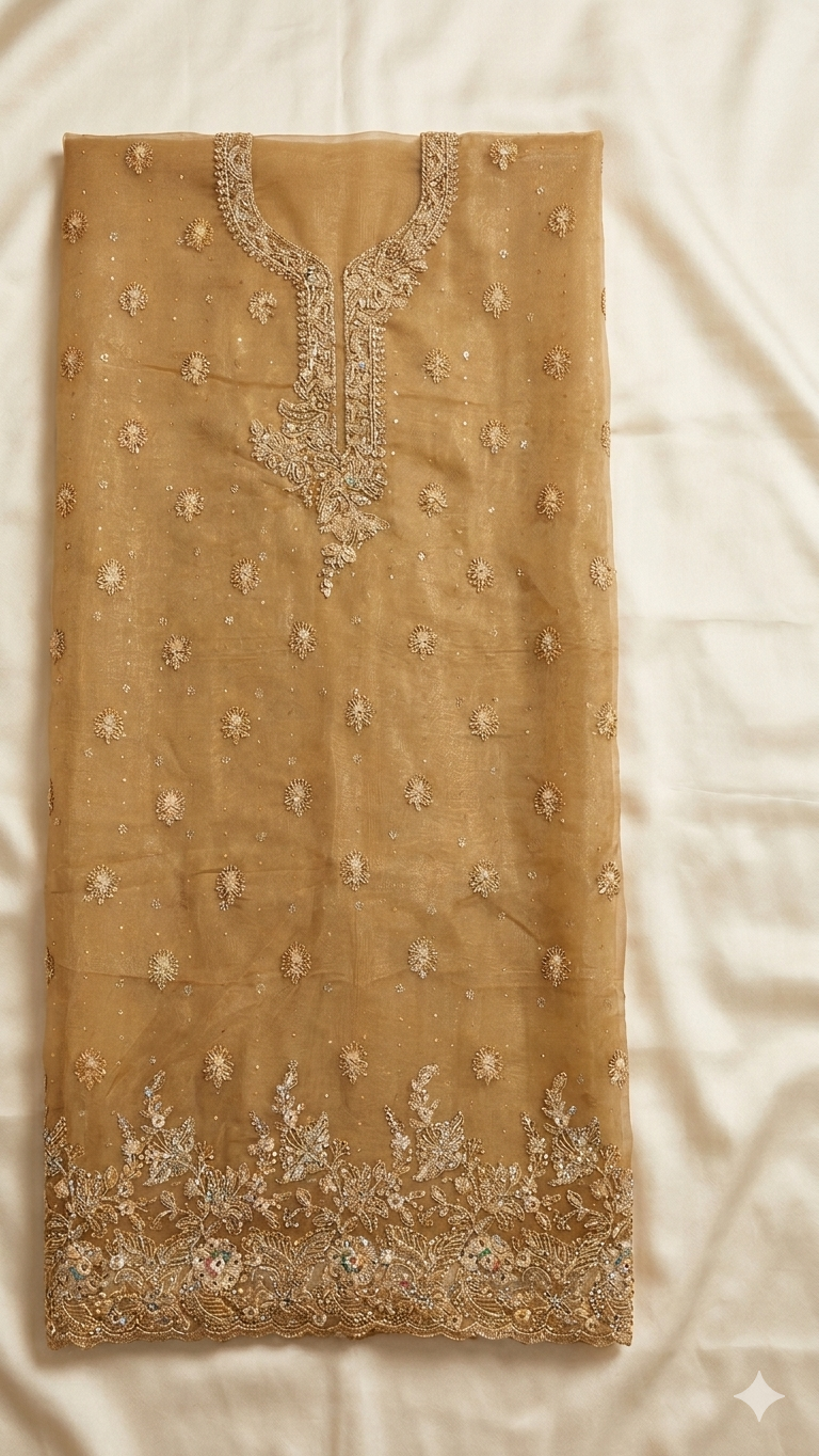 GOLDEN BRIDGE EMBROIDERED DRESS MATERIAL