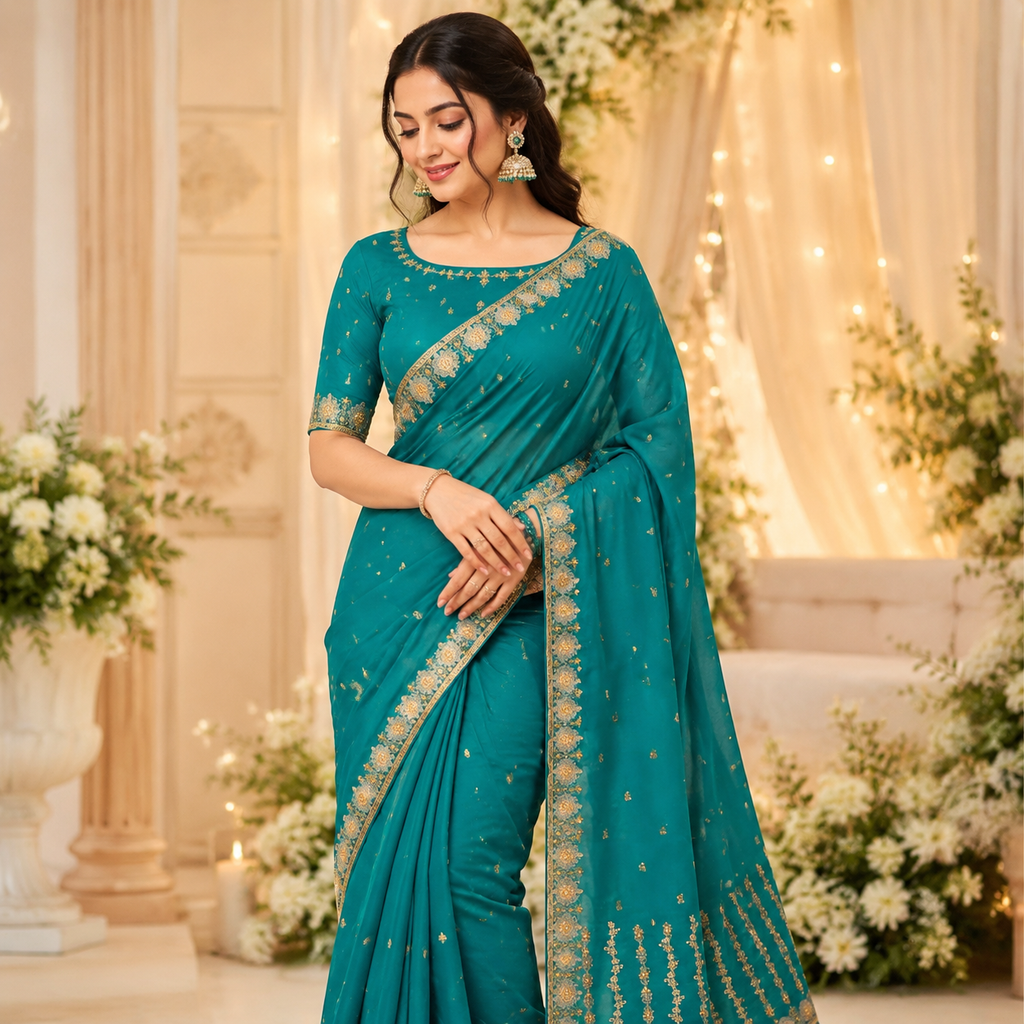 TEAL SAREE